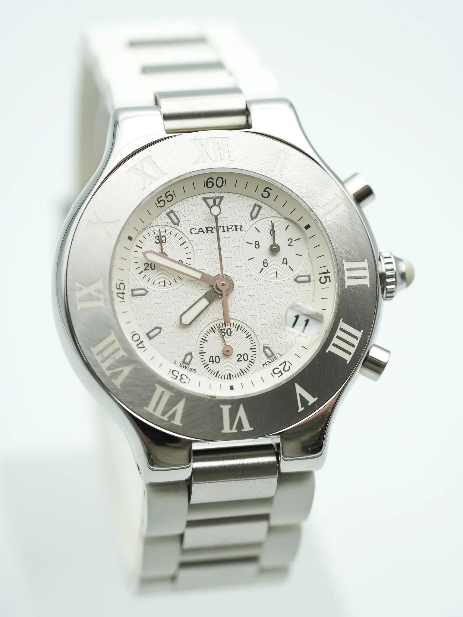 Cartier - Must Chronographe Blanc - 1990s - Atelier Victor - Vintage Shop