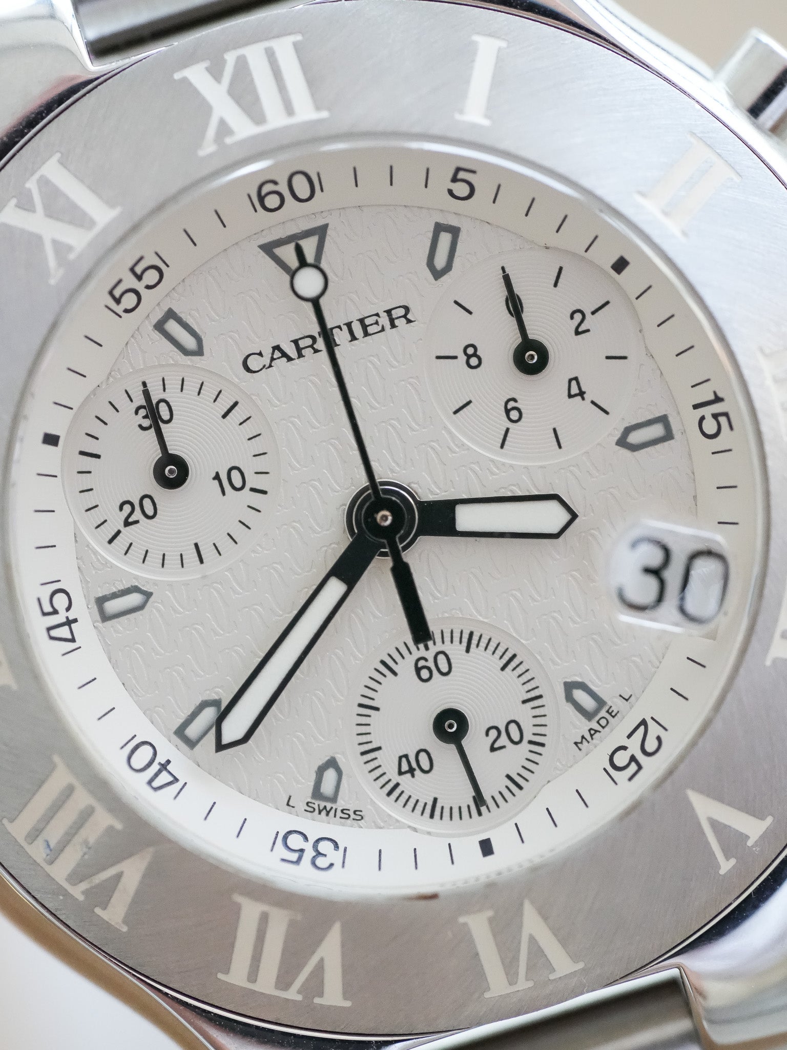 Cartier - Must Chronographe Blanc - 1990s - Atelier Victor - Vintage Shop