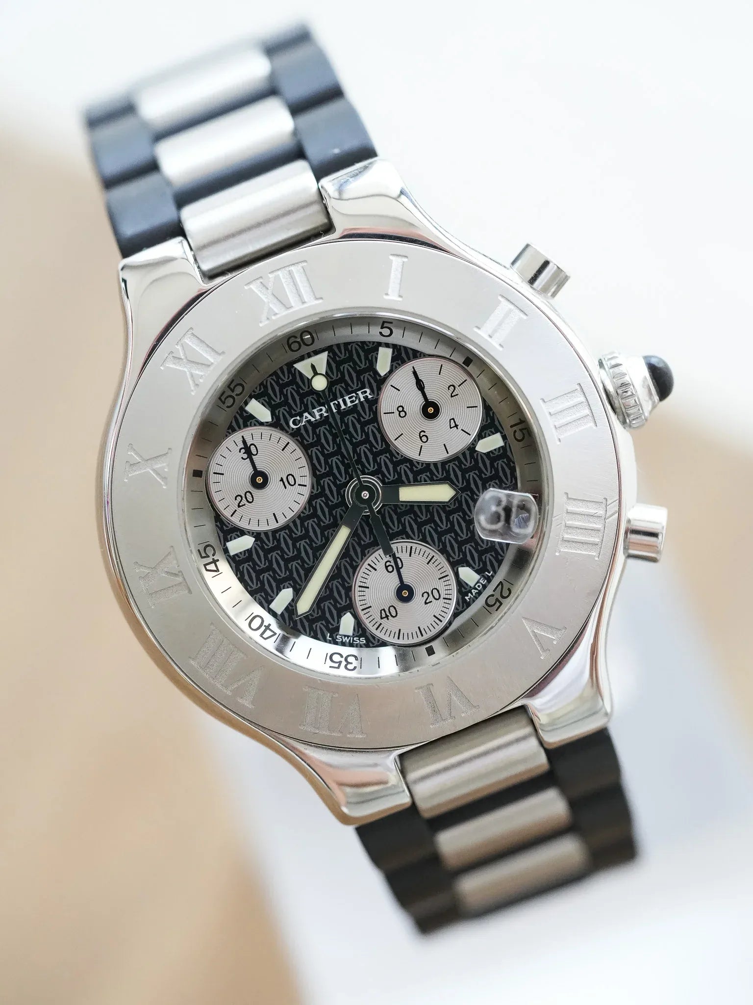 Cartier - Must Chronographe Noir - 1990s - Atelier Victor - Vintage Shop