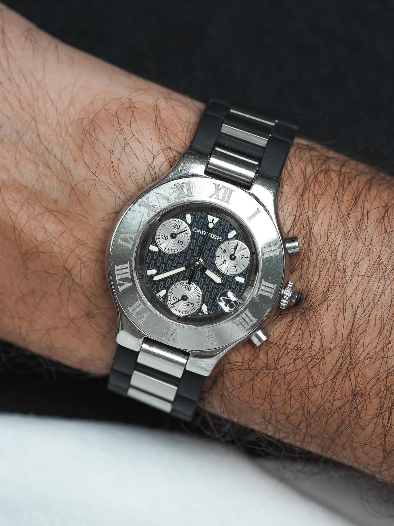 Cartier - Must كرونوغراف أسود 2424 - 2000s