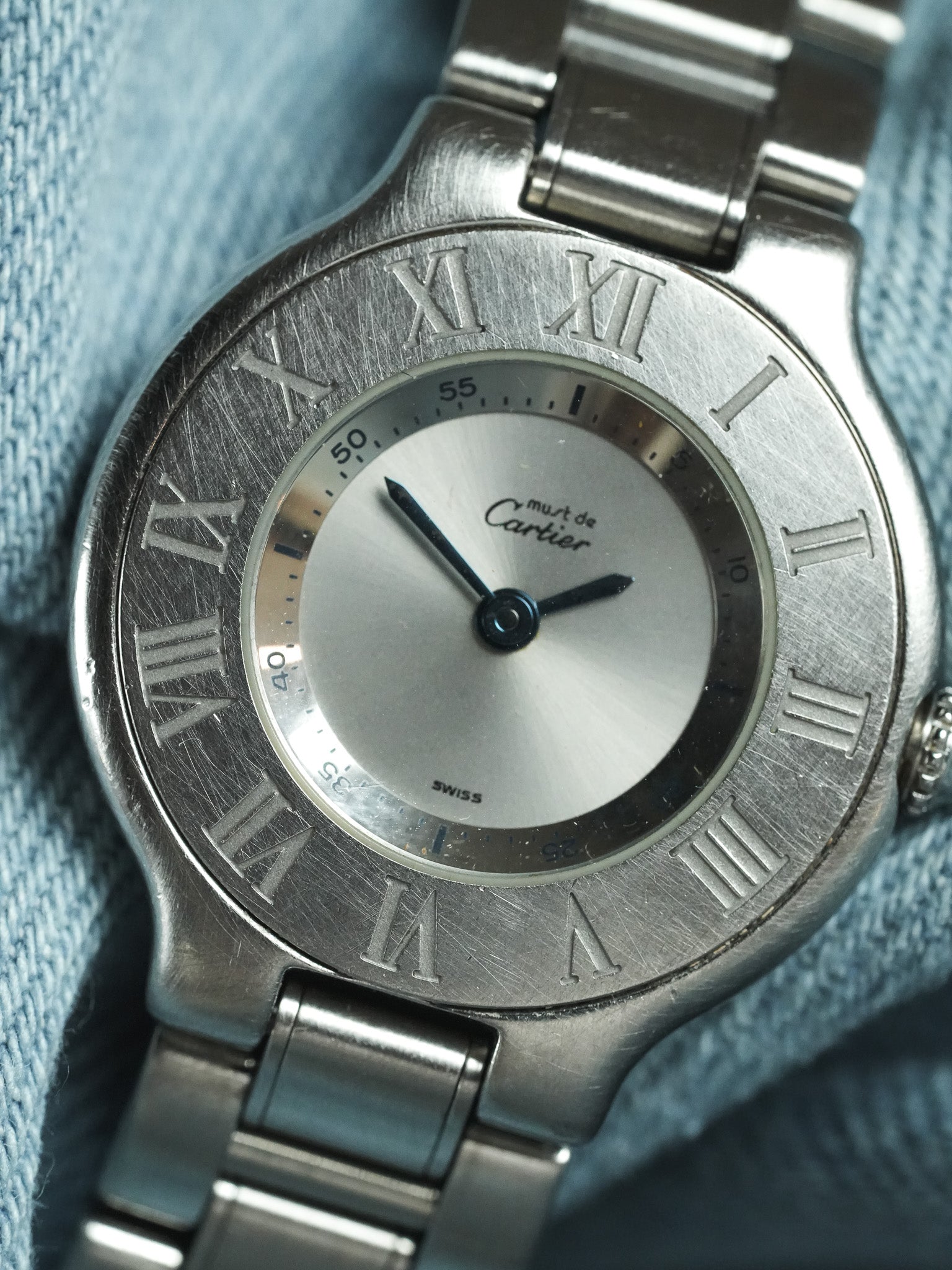 Cartier - Must de Cartier 21 1340 petit modèle Acier Femme - 1990s - Atelier Victor - Vintage Shop