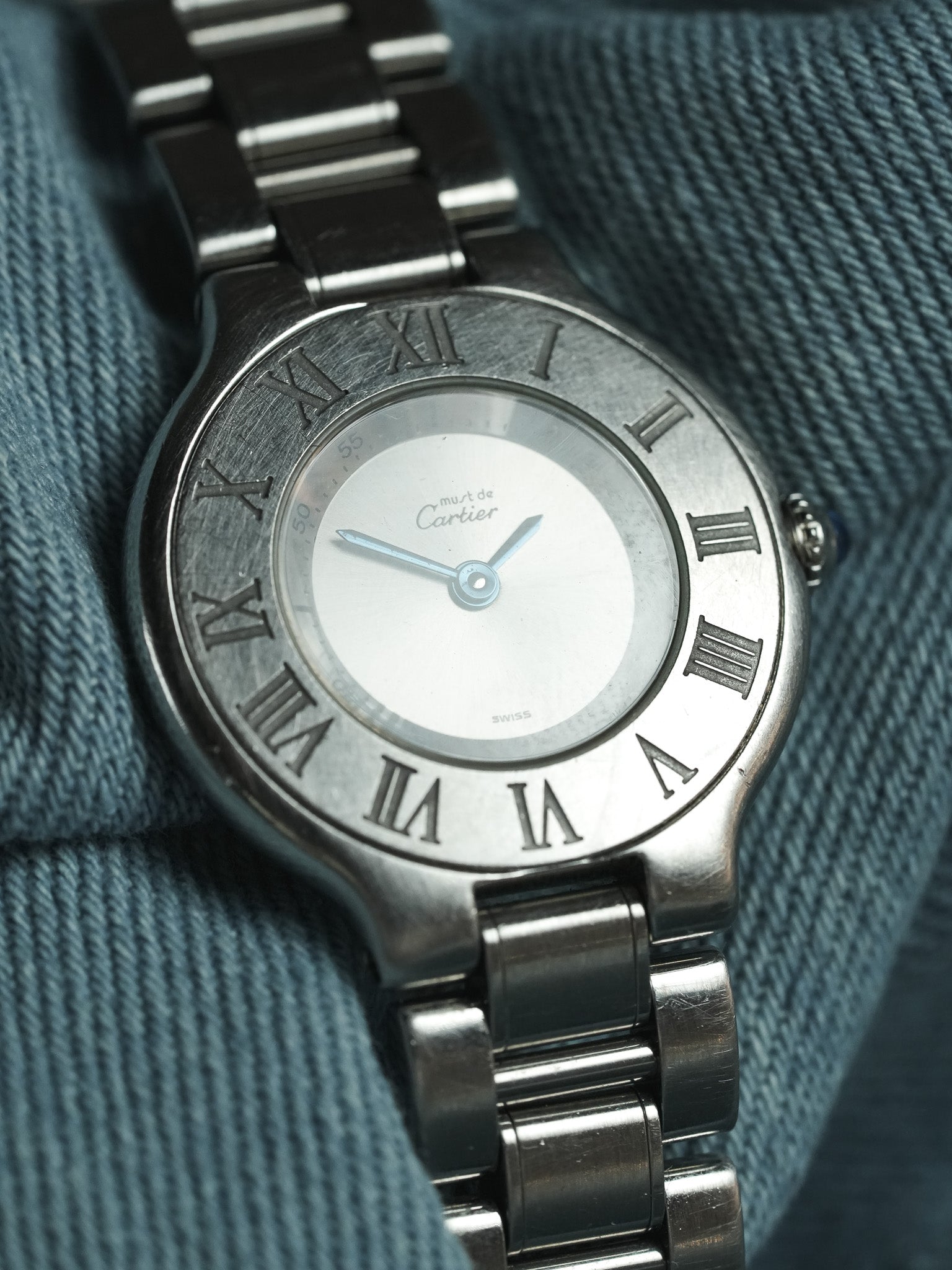 Cartier - Must de Cartier 21 1340 petit modèle Acier Femme - 1990s - Atelier Victor - Vintage Shop