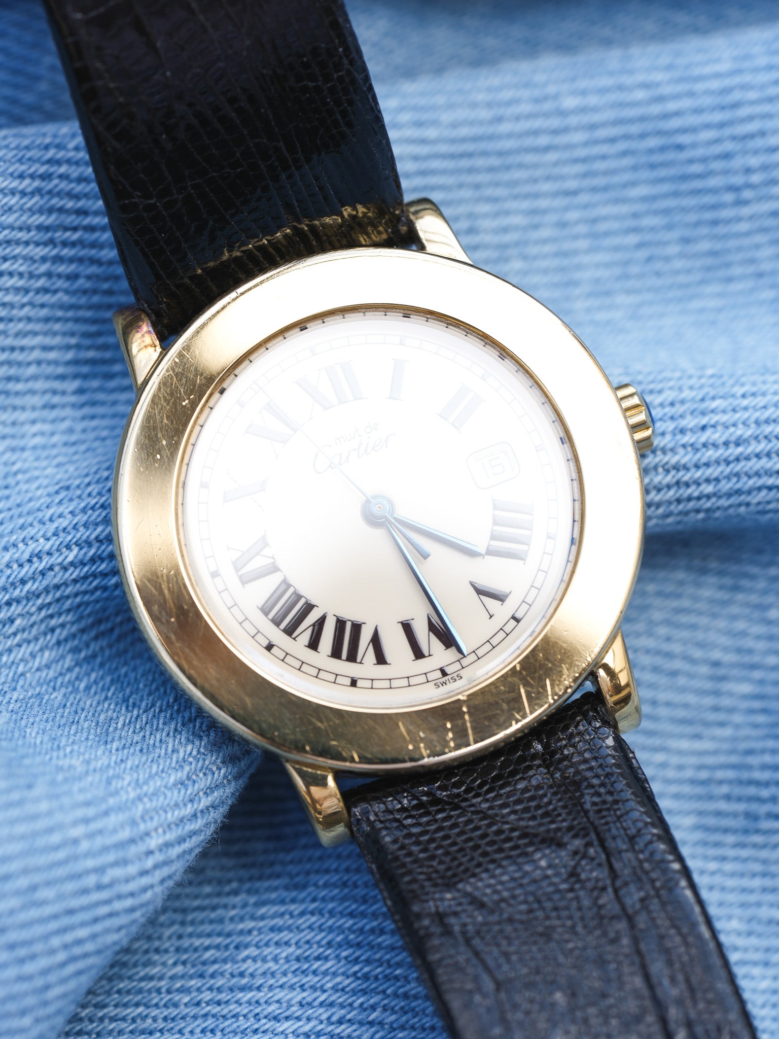 Cartier - Must de Cartier Ronde Vermeil Large - Boîte & Papier - 1994 - Atelier Victor - Vintage Shop