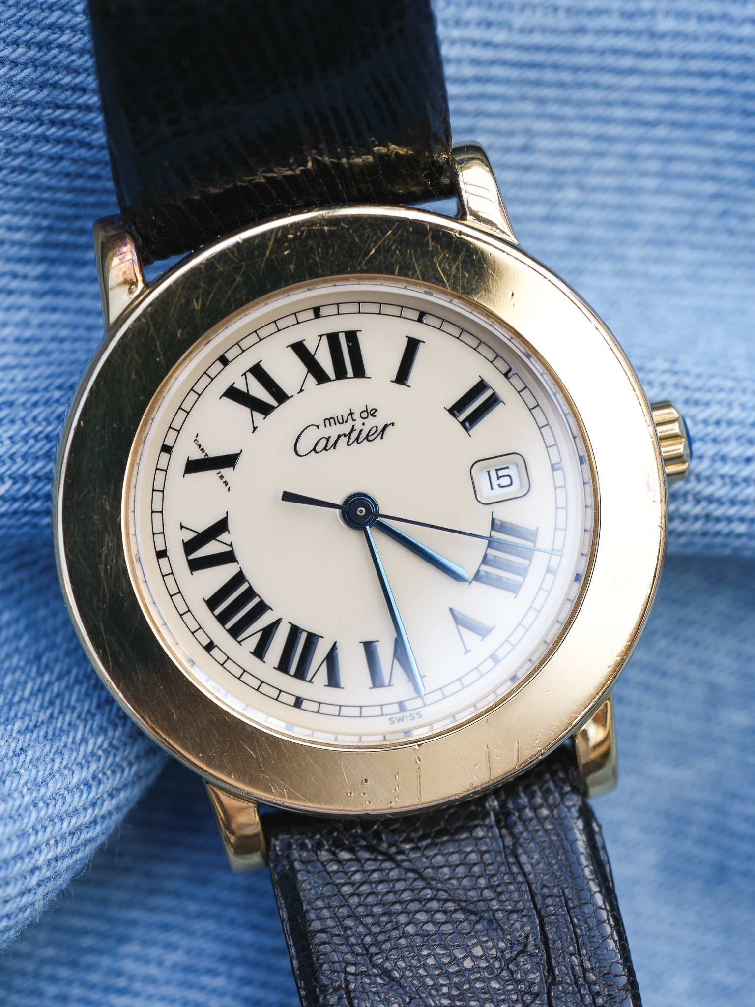 Cartier - Must de Cartier Ronde Vermeil Large - Boîte & Papier - 1994 - Atelier Victor - Vintage Shop