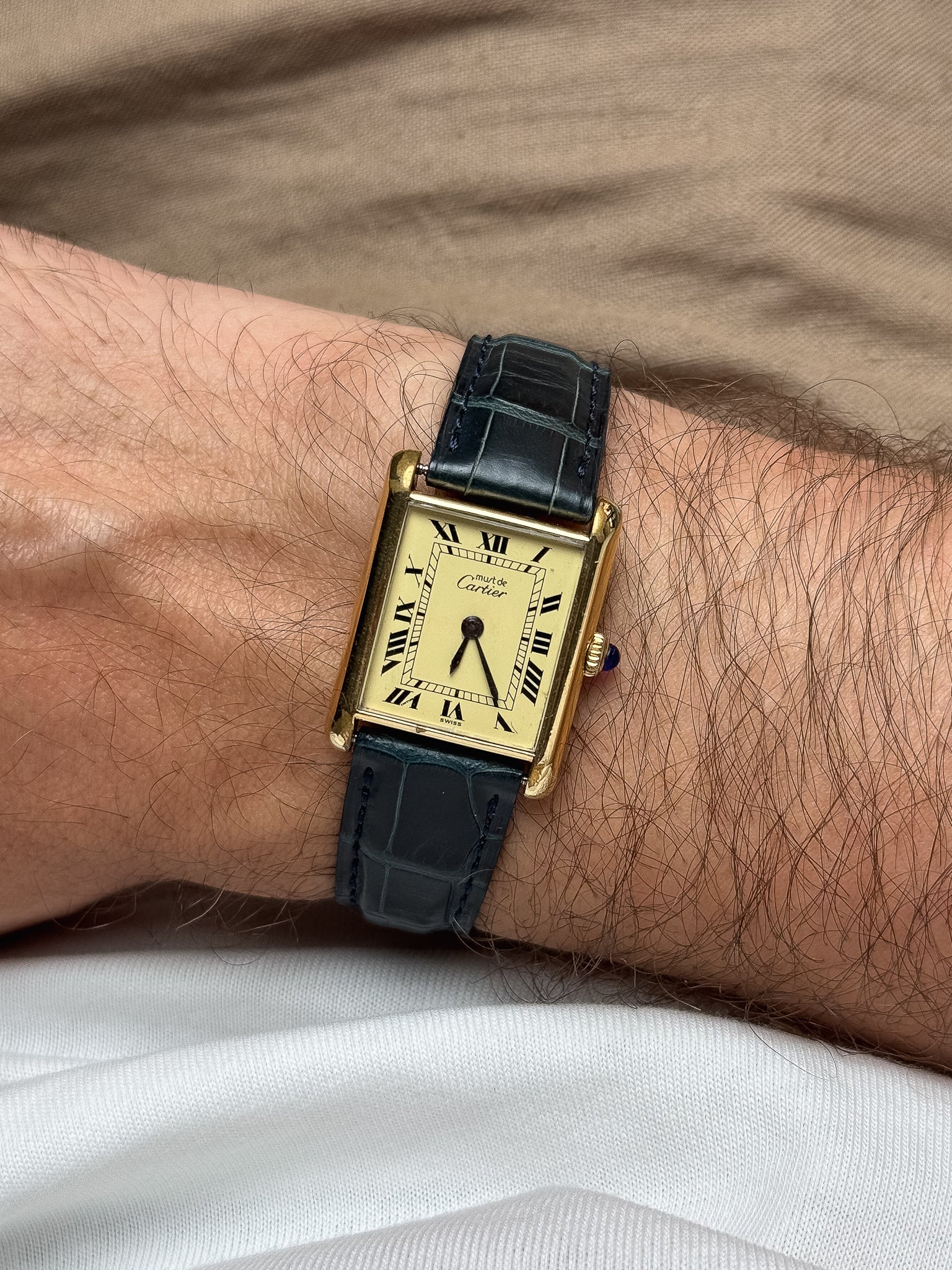 Cartier - Must de Cartier Tank 23x30 Première Génération Electroplaqué 18K - 1970s - Atelier Victor - Vintage Shop