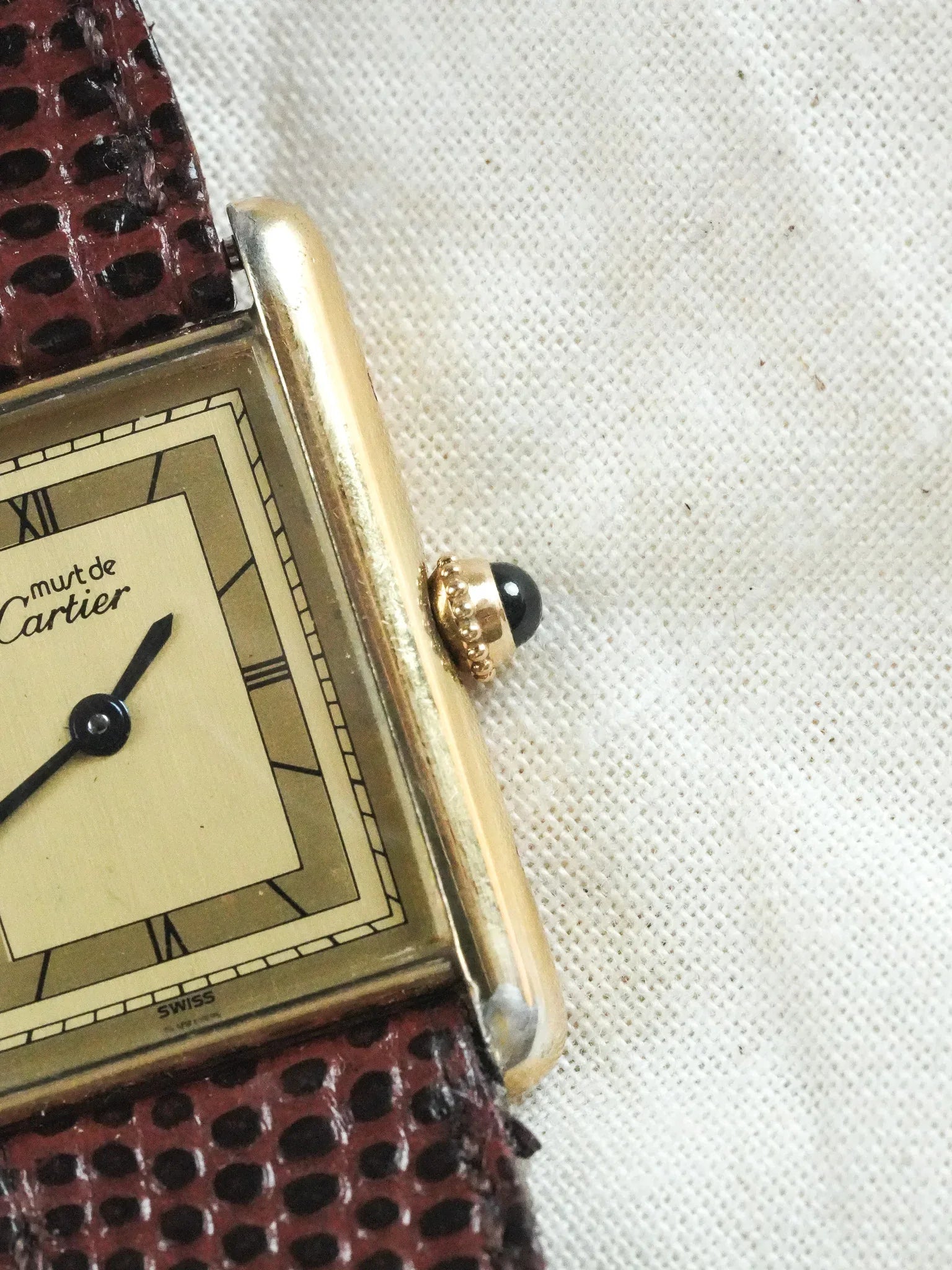 Cartier - Must de Cartier Tank Ref 590005 23x30 Vermeil Quartz Cadran Or Romain - 1980s - Atelier Victor