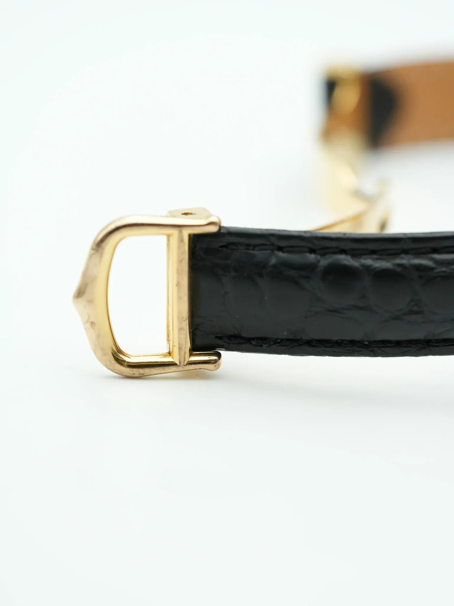 Cartier - Must de Vendôme vermeil Cadran noir avec boucle deployante - 1990s - Atelier Victor