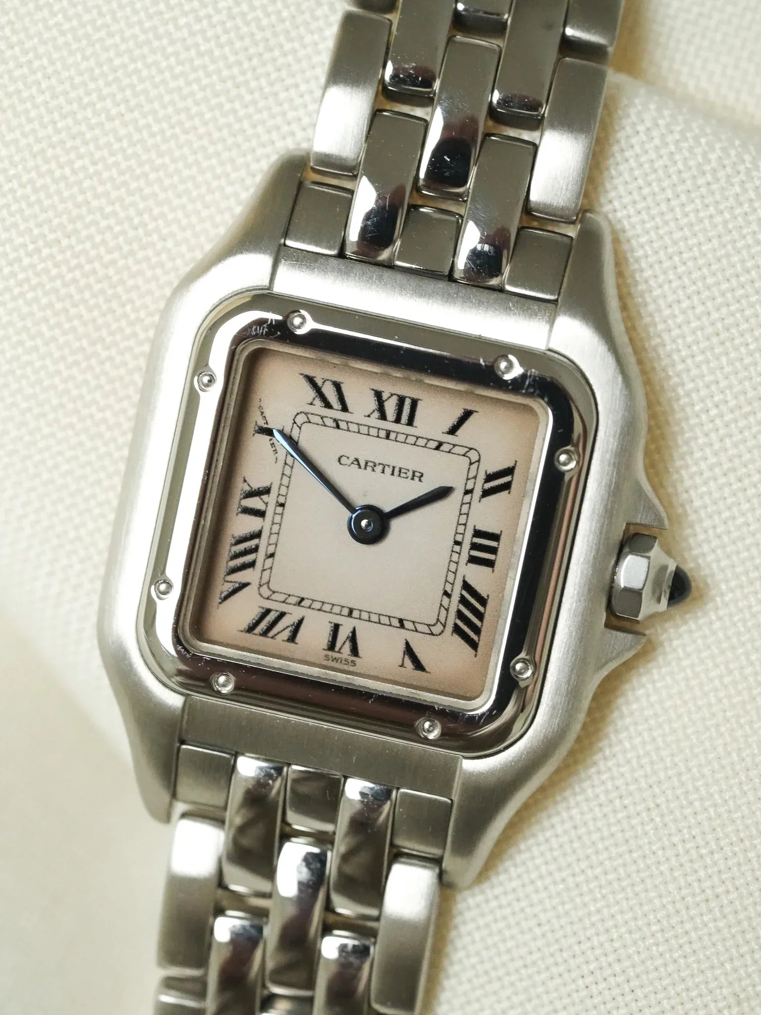Cartier - Panthere Acier 24mm Cadran rosé réf 1320 - 1990s - Atelier Victor