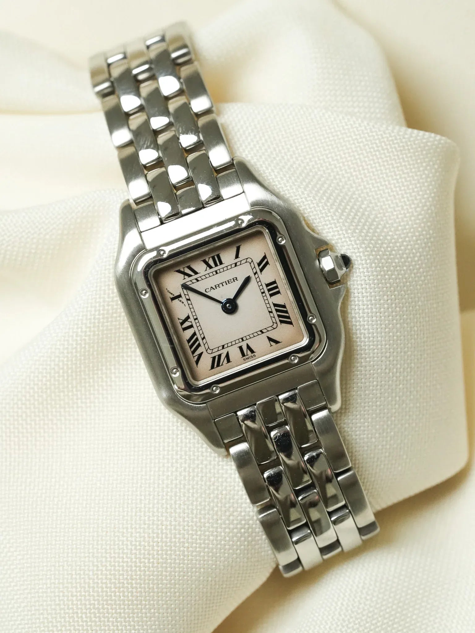 Cartier - Panthere Acier 24mm Cadran rosé réf 1320 - 1990s - Atelier Victor