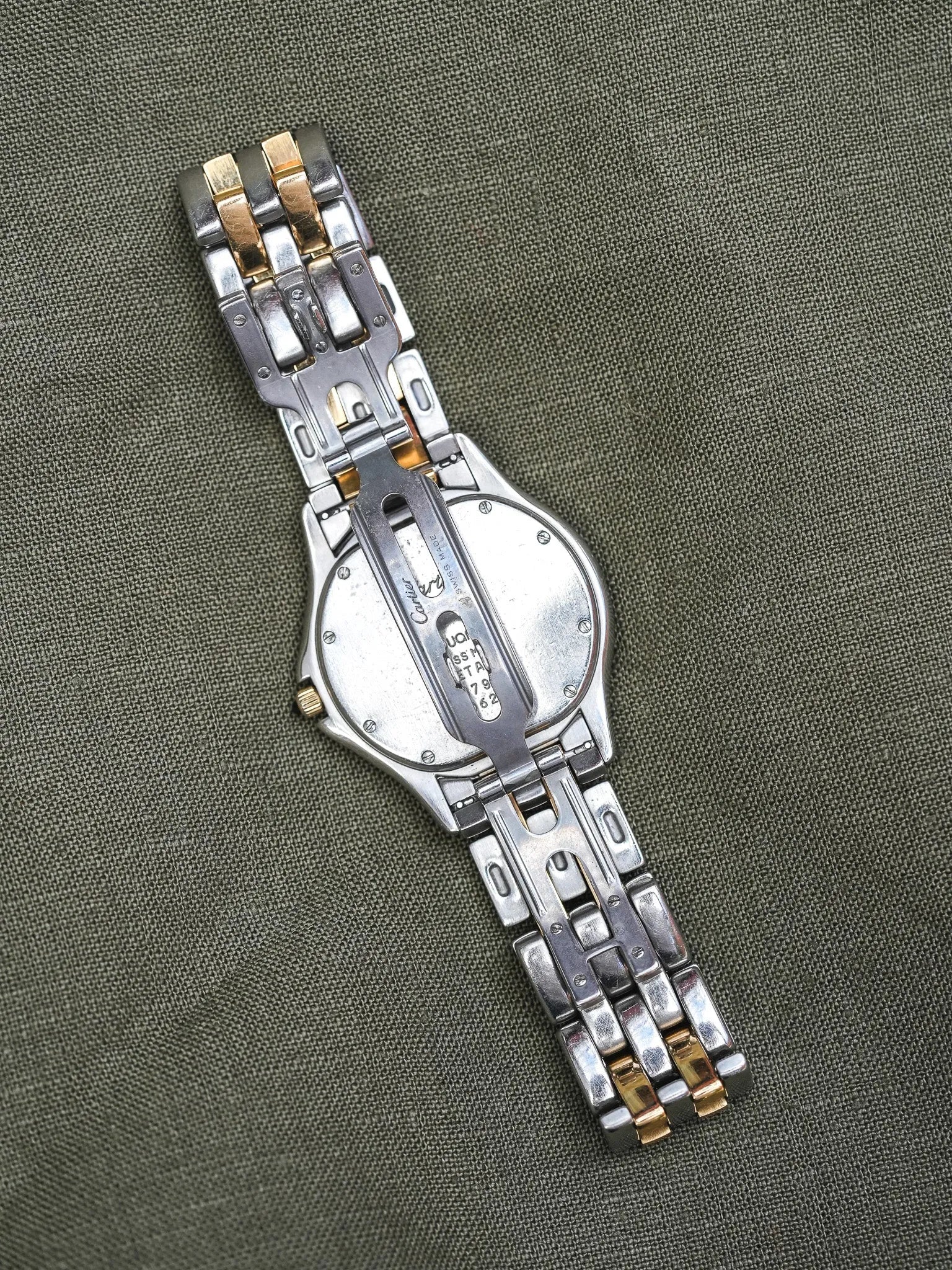 Cartier - Panthère Cougar 187904 Large Acier Or 2 rangées - 1990s - Atelier Victor - Vintage Shop
