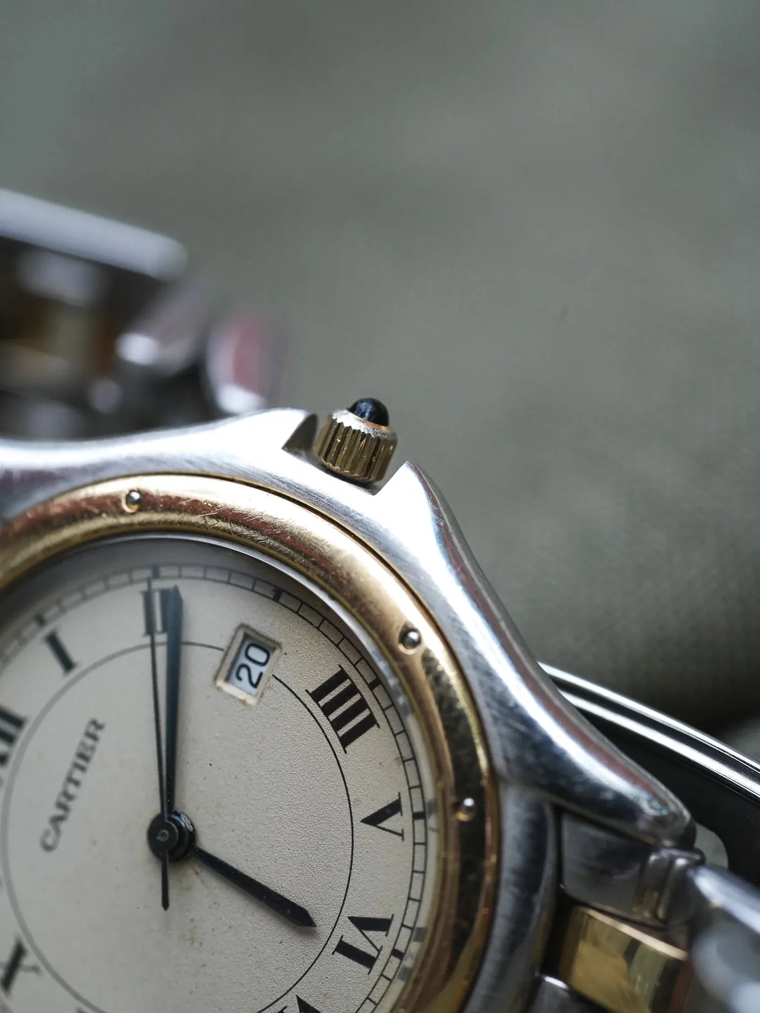 Cartier - Panthère Cougar 187904 Large Acier Or 2 rangées - 1990s - Atelier Victor - Vintage Shop