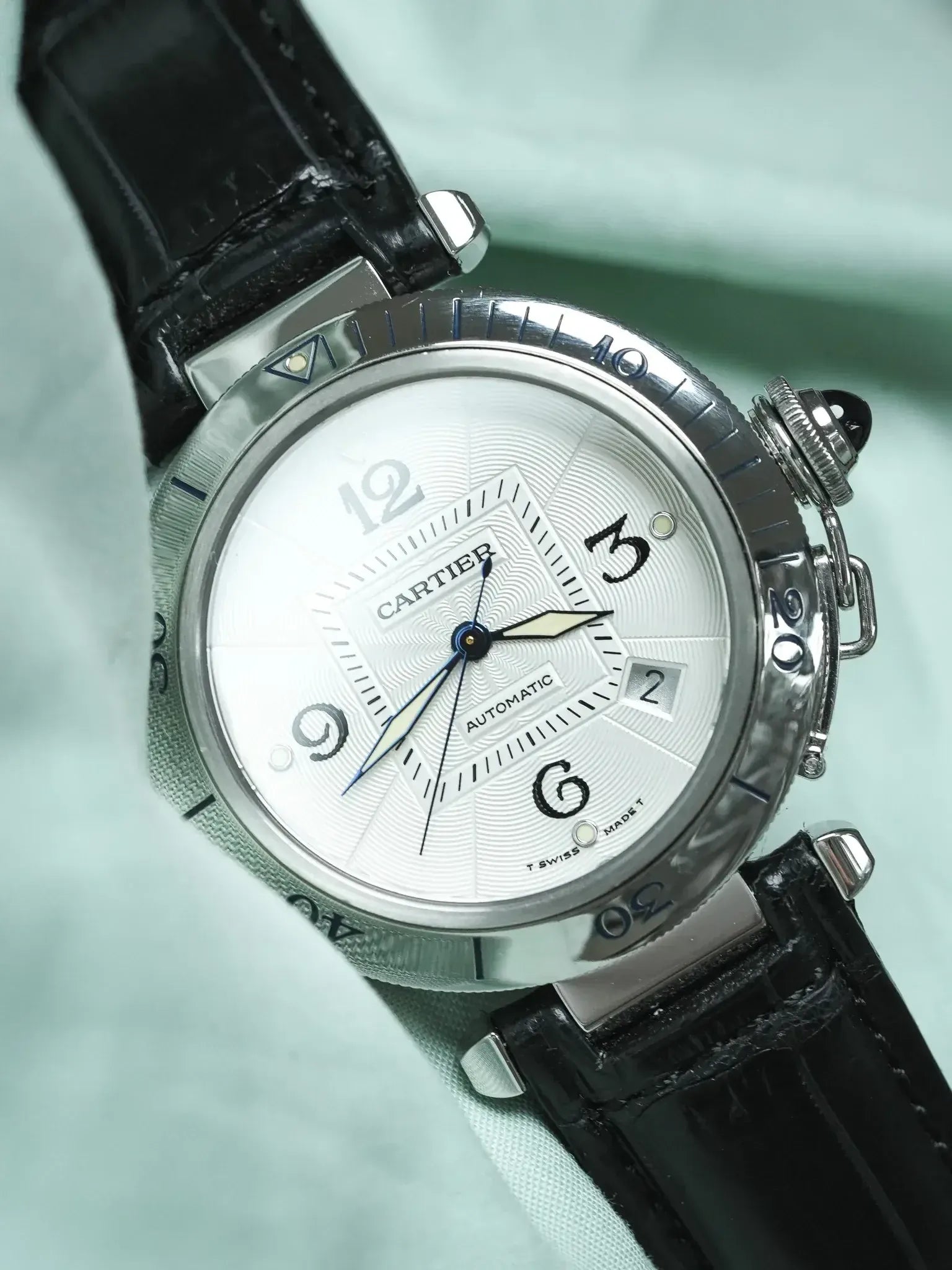 Cartier - Pasha 2378 Guilloché 38mm Acier Fond de boite verre - 1990s - Atelier Victor