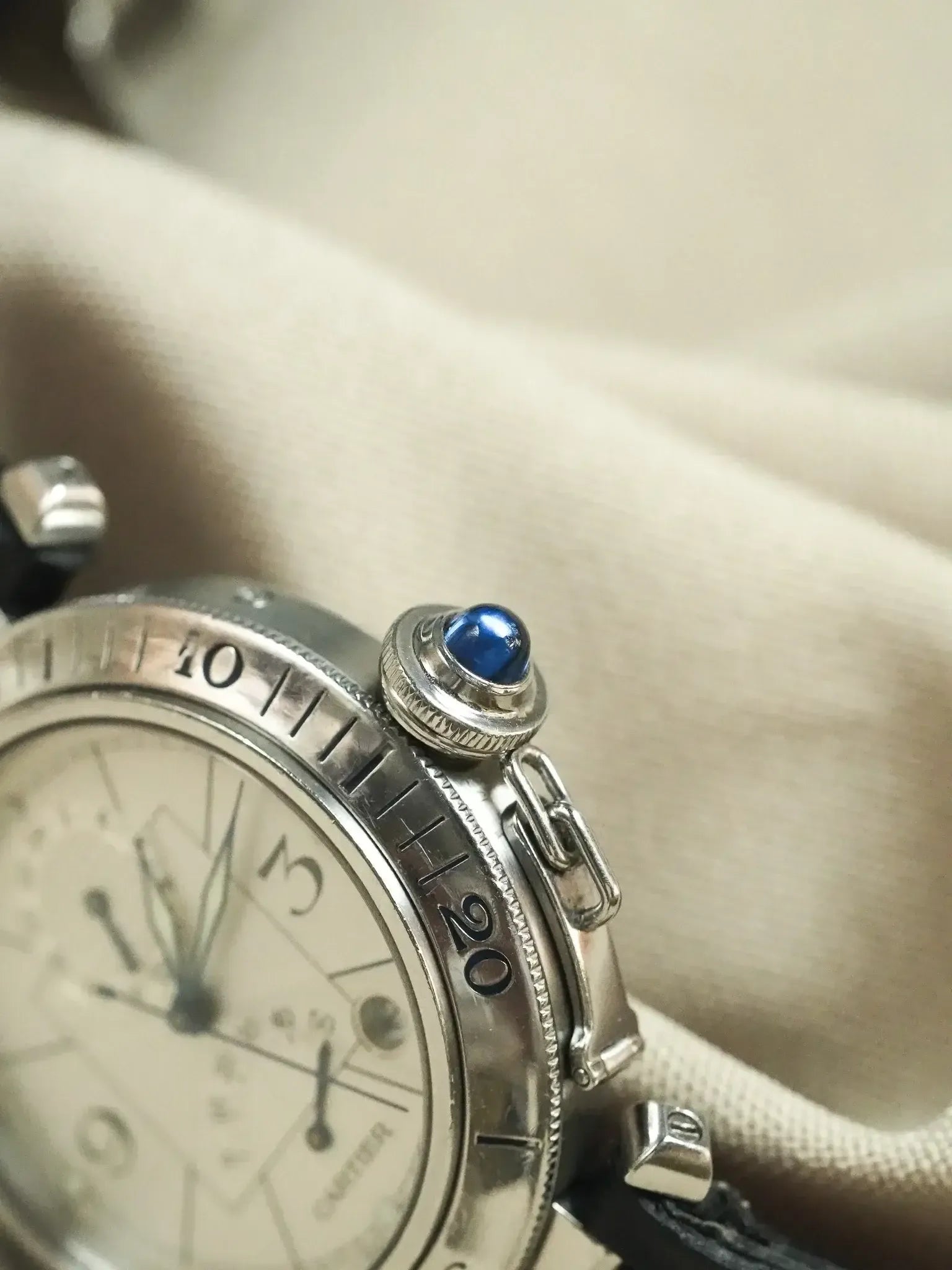 Cartier - Pasha 2388 24h Réserve de Marche Cuir boucle déployante - 2000s - Atelier Victor