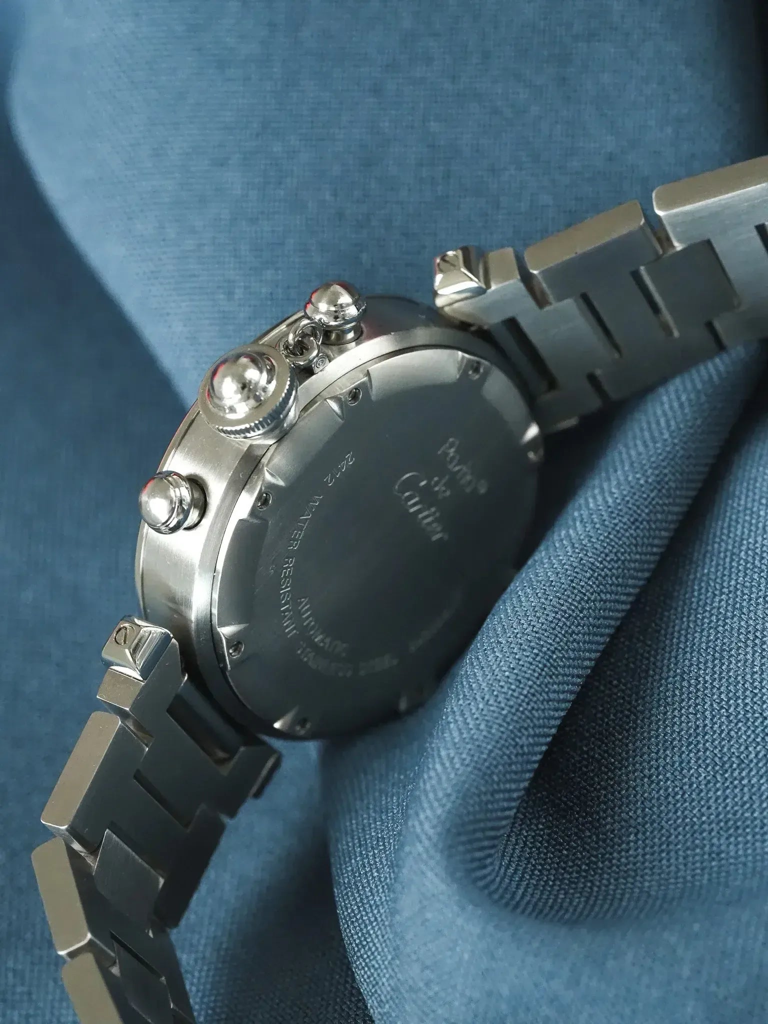 Cartier - Pasha 2412 Chronographe Panda Noir Acier - Papier - 2005 - Atelier Victor