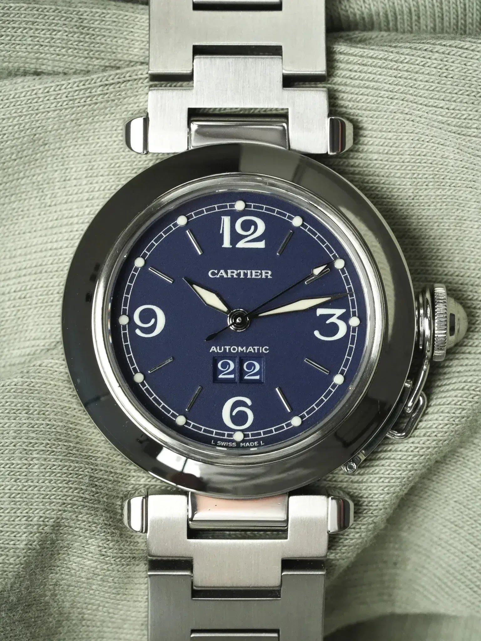 Cartier - Pasha 2475 Grande Date Bleu Acier 35mm - 2000s - Atelier Victor