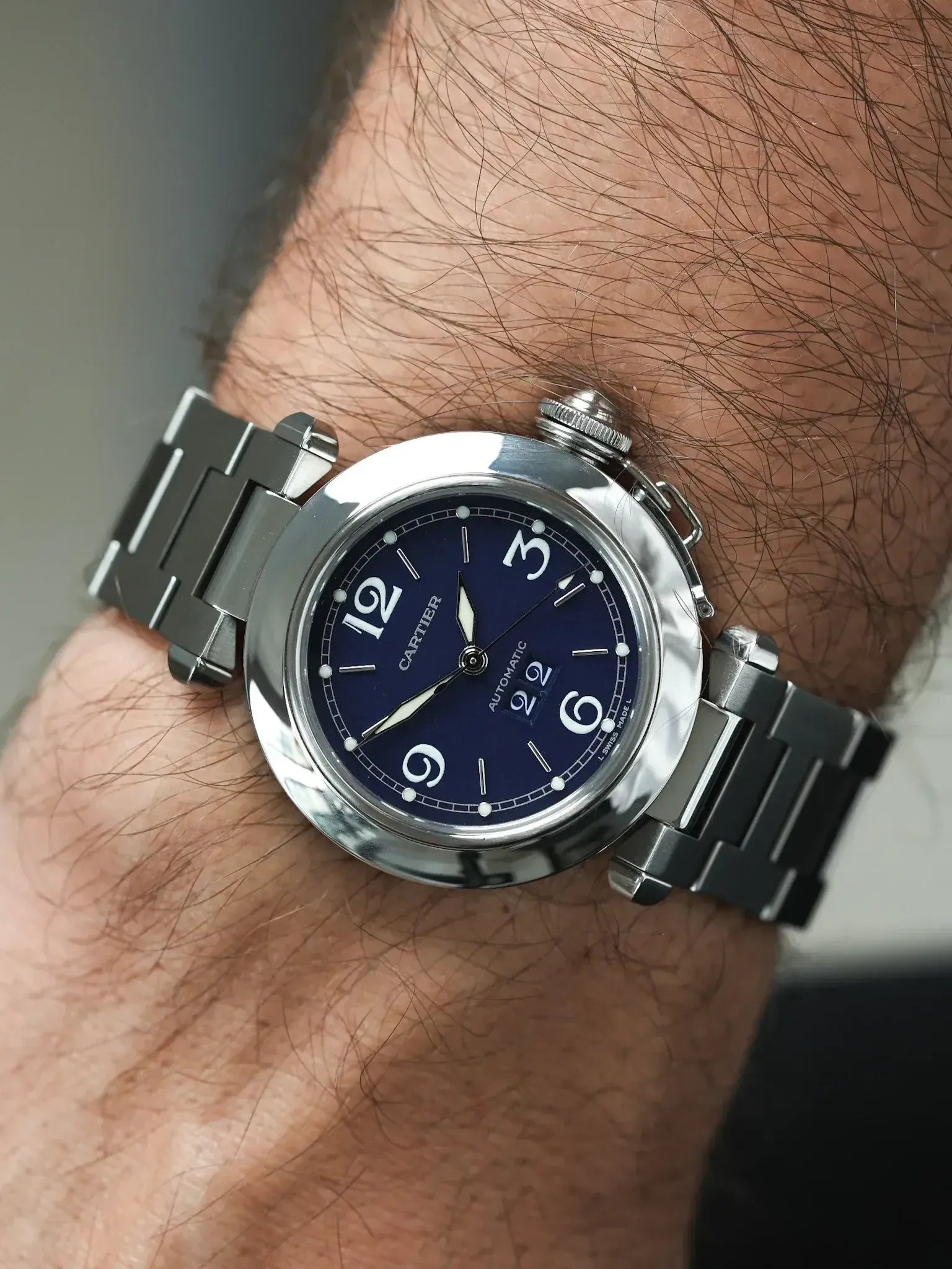 Cartier - Pasha 2475 Grande Date Bleu Acier 35mm - 2000s - Atelier Victor