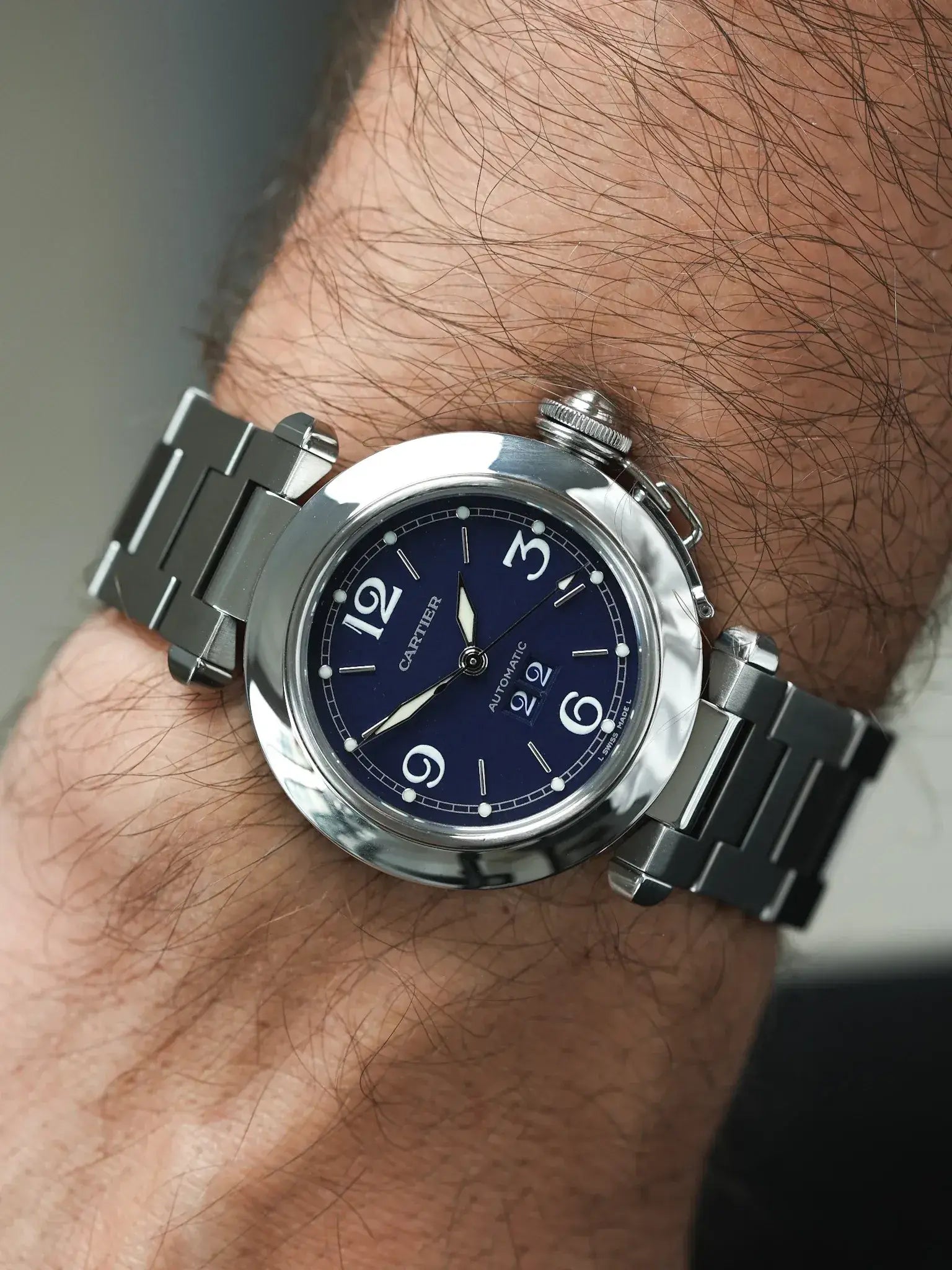 Cartier - Pasha 2475 Grande Date Bleu Acier 35mm - 2000s