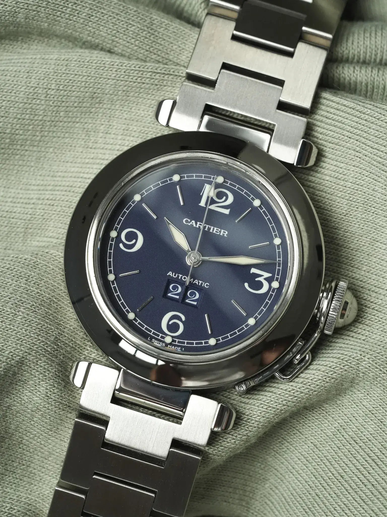 Cartier - Pasha 2475 Grande Date Bleu Acier 35mm - 2000s