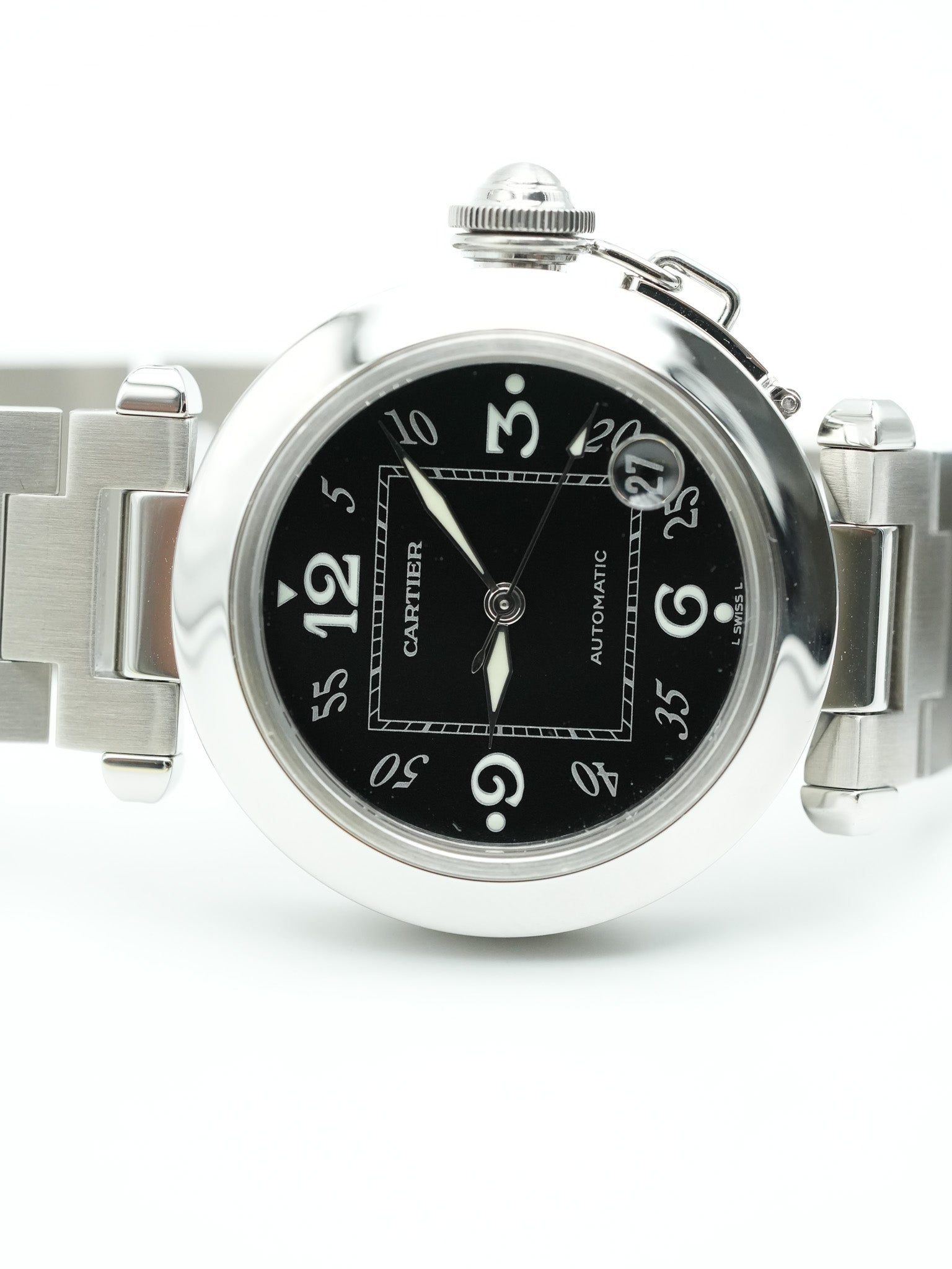 Cartier - Pasha Date 35mm Cadra noir - 2000s - Atelier Victor - Vintage Shop