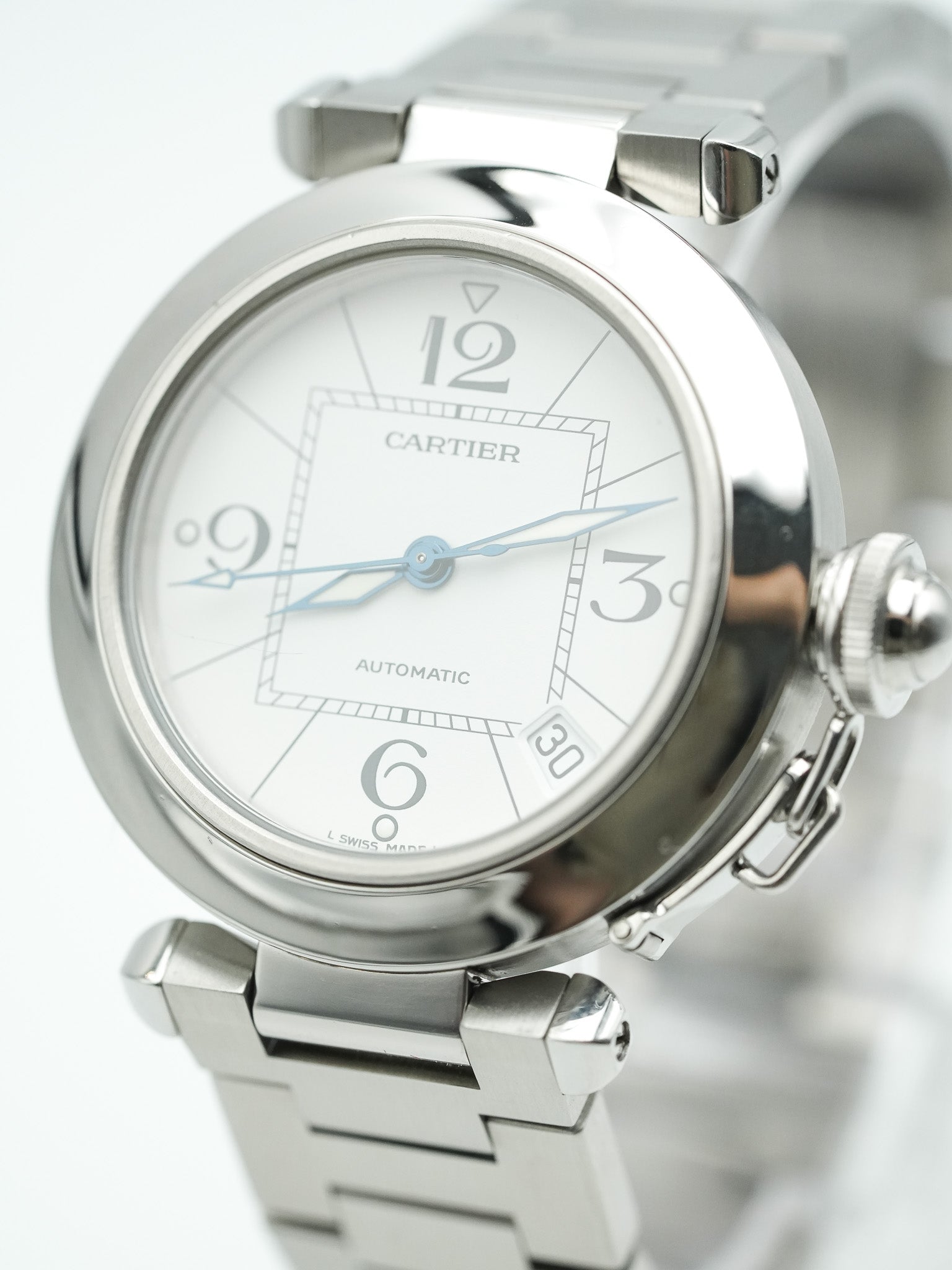 Cartier - Pasha Date 35mm Cadran blanc - 2000s - Atelier Victor Paris - Vintage Watch Shop Dubai
