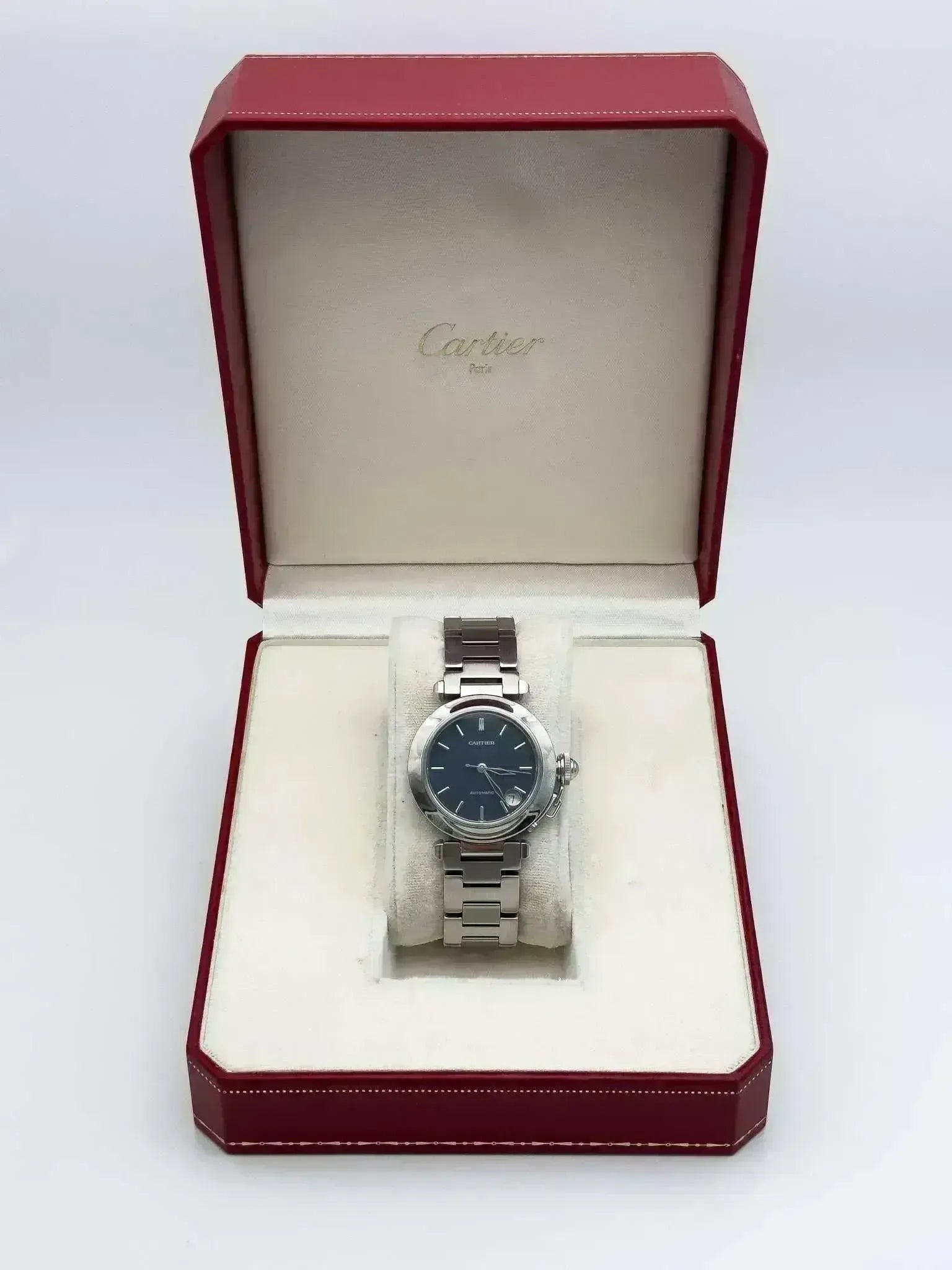 Cartier - Pasha date Bleu nuit - boîte - 2000s - Atelier Victor