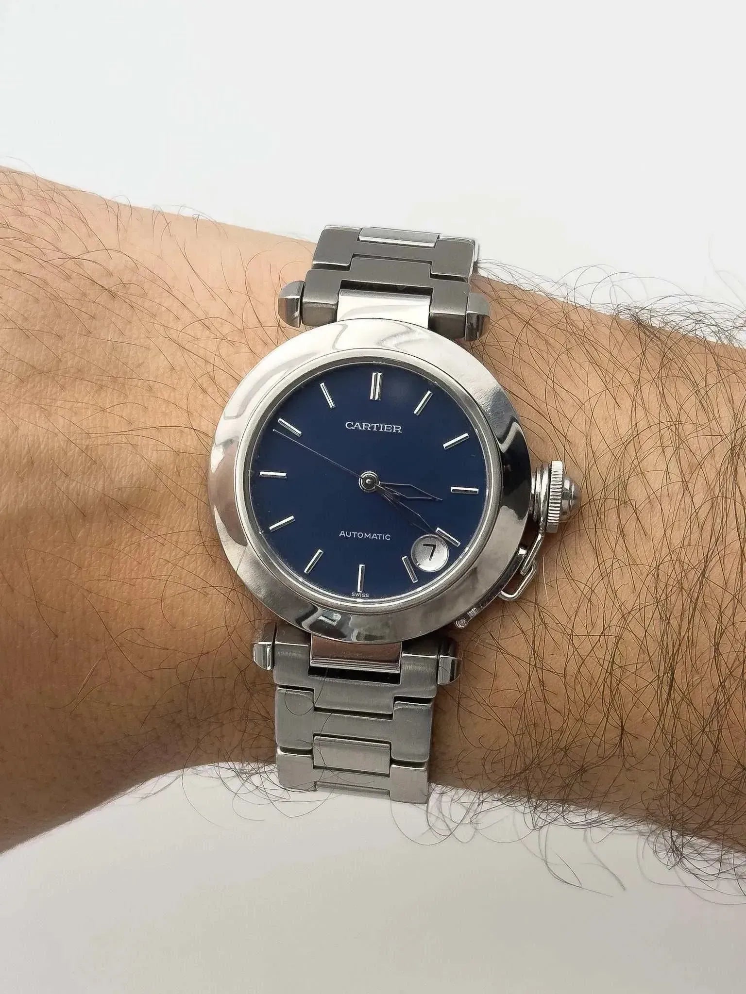 Cartier - Pasha date Bleu nuit - boîte - 2000s - Atelier Victor