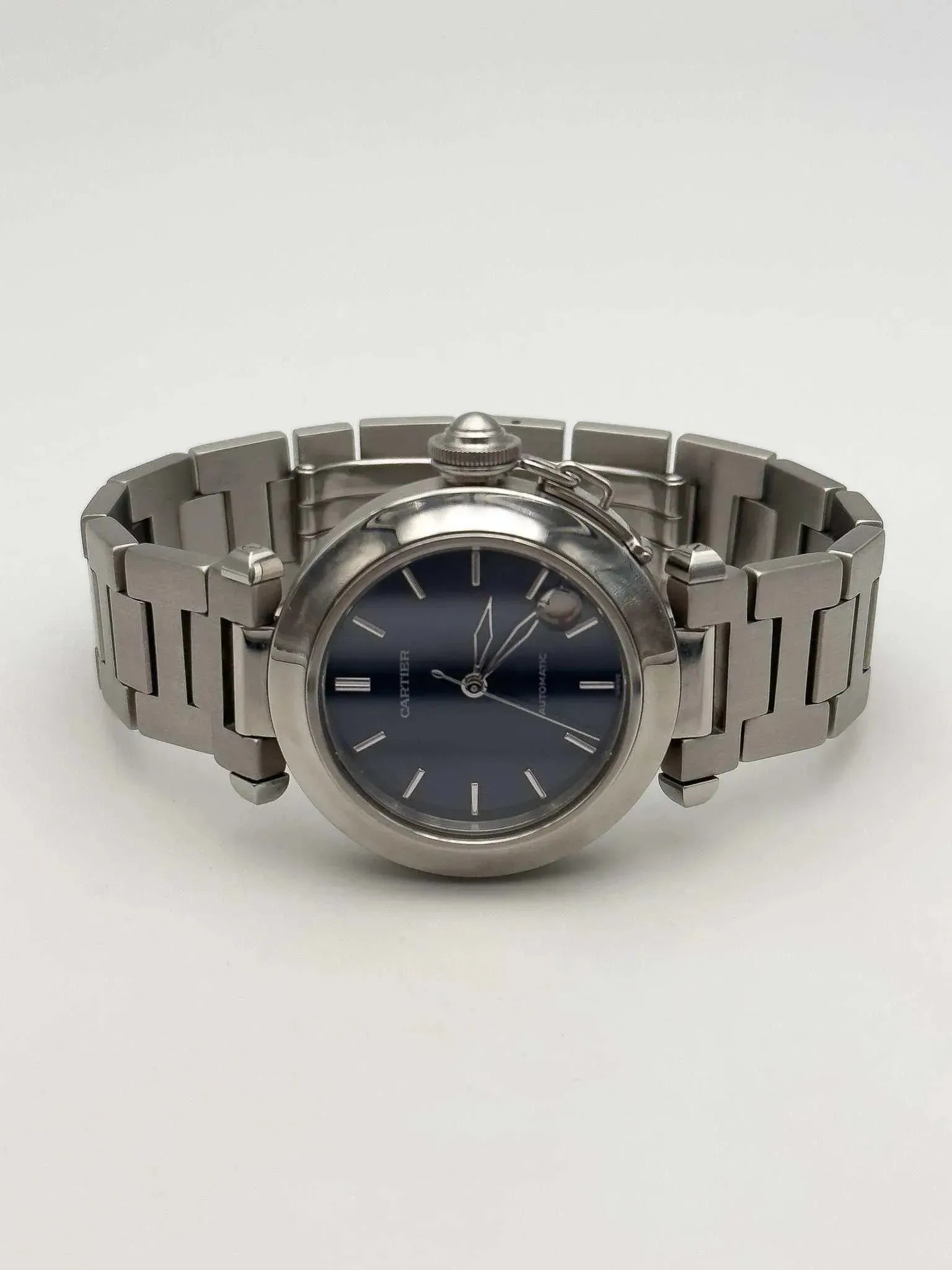 Cartier - Pasha date Bleu nuit - boîte - 2000s - Atelier Victor - Vintage Shop