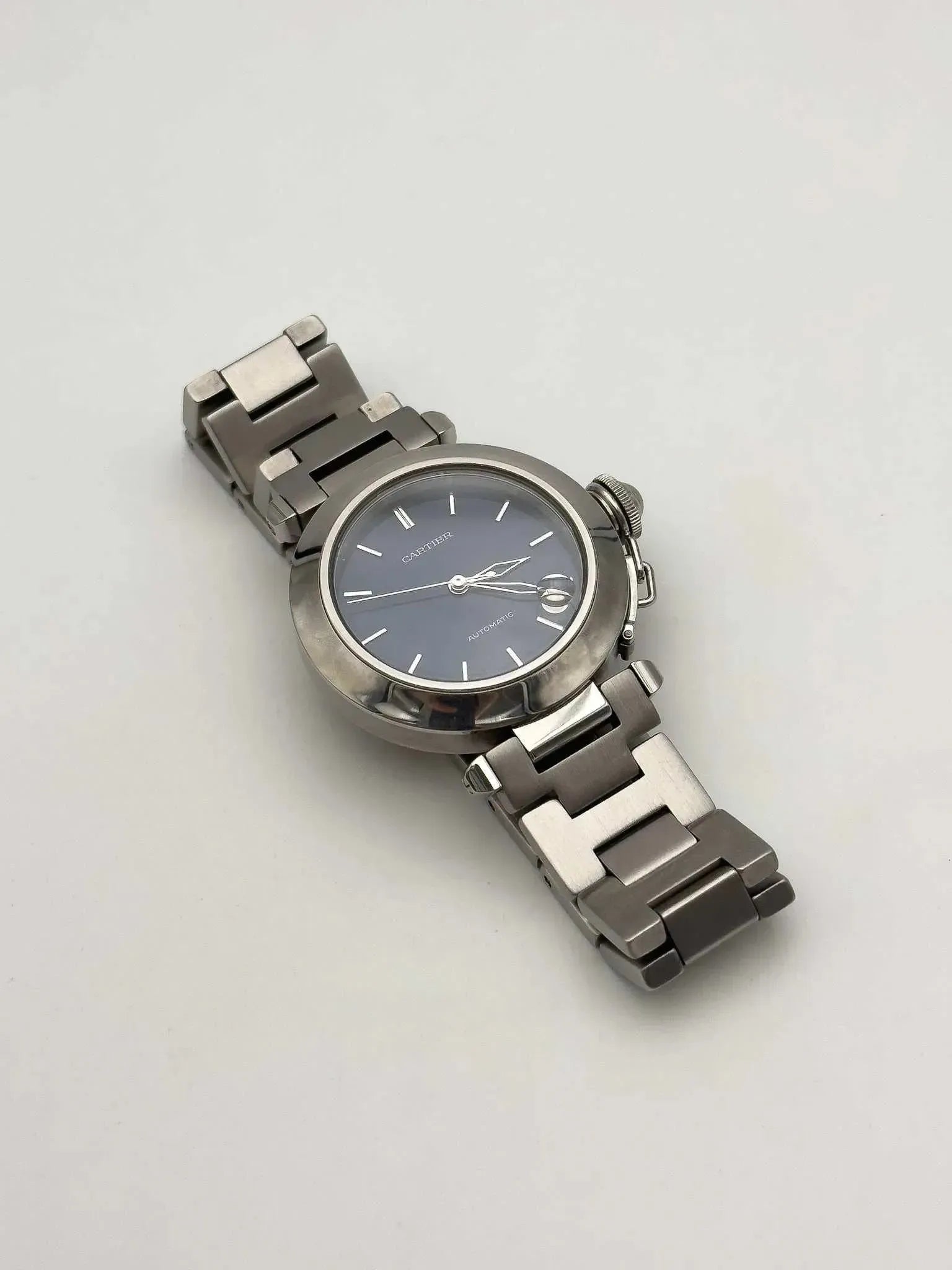 Cartier - Pasha date Bleu nuit - boîte - 2000s - Atelier Victor - Vintage Shop