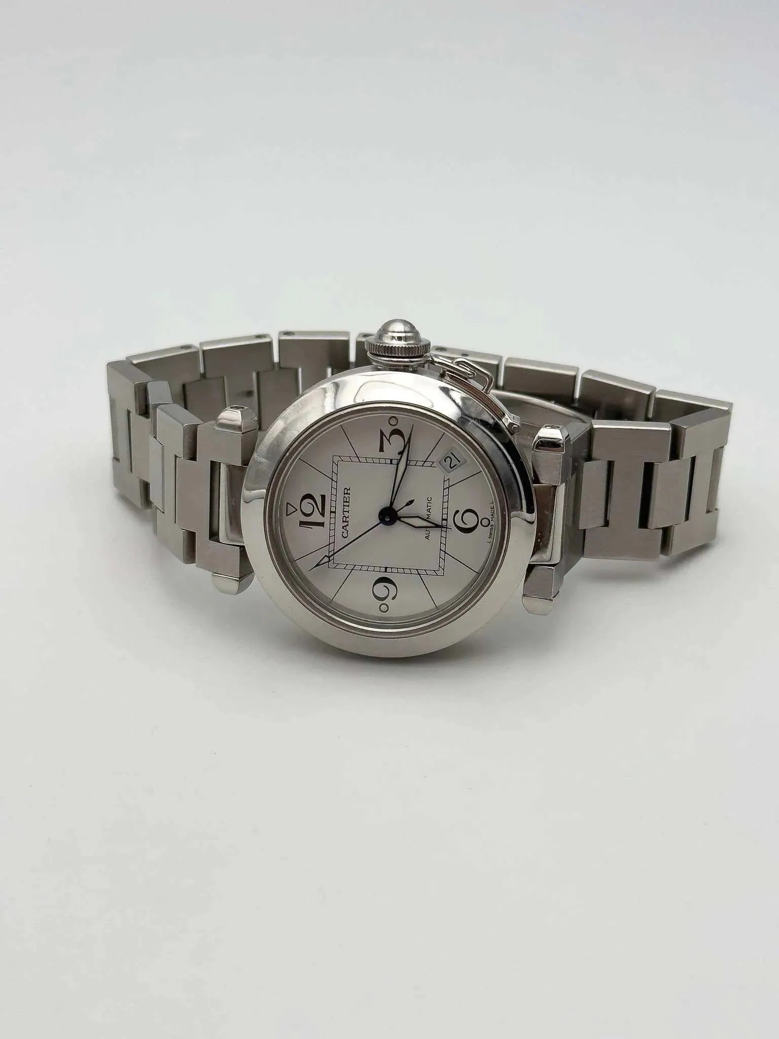 Cartier - Pasha Date cadran blanc - full set - 2009 - Atelier Victor Paris - Vintage Watch Shop Dubai