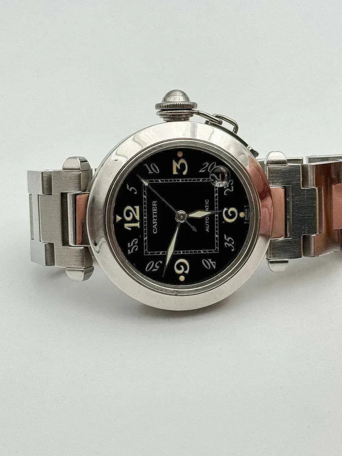 Cartier - Pasha Date cadran noir - 2000s - Atelier Victor