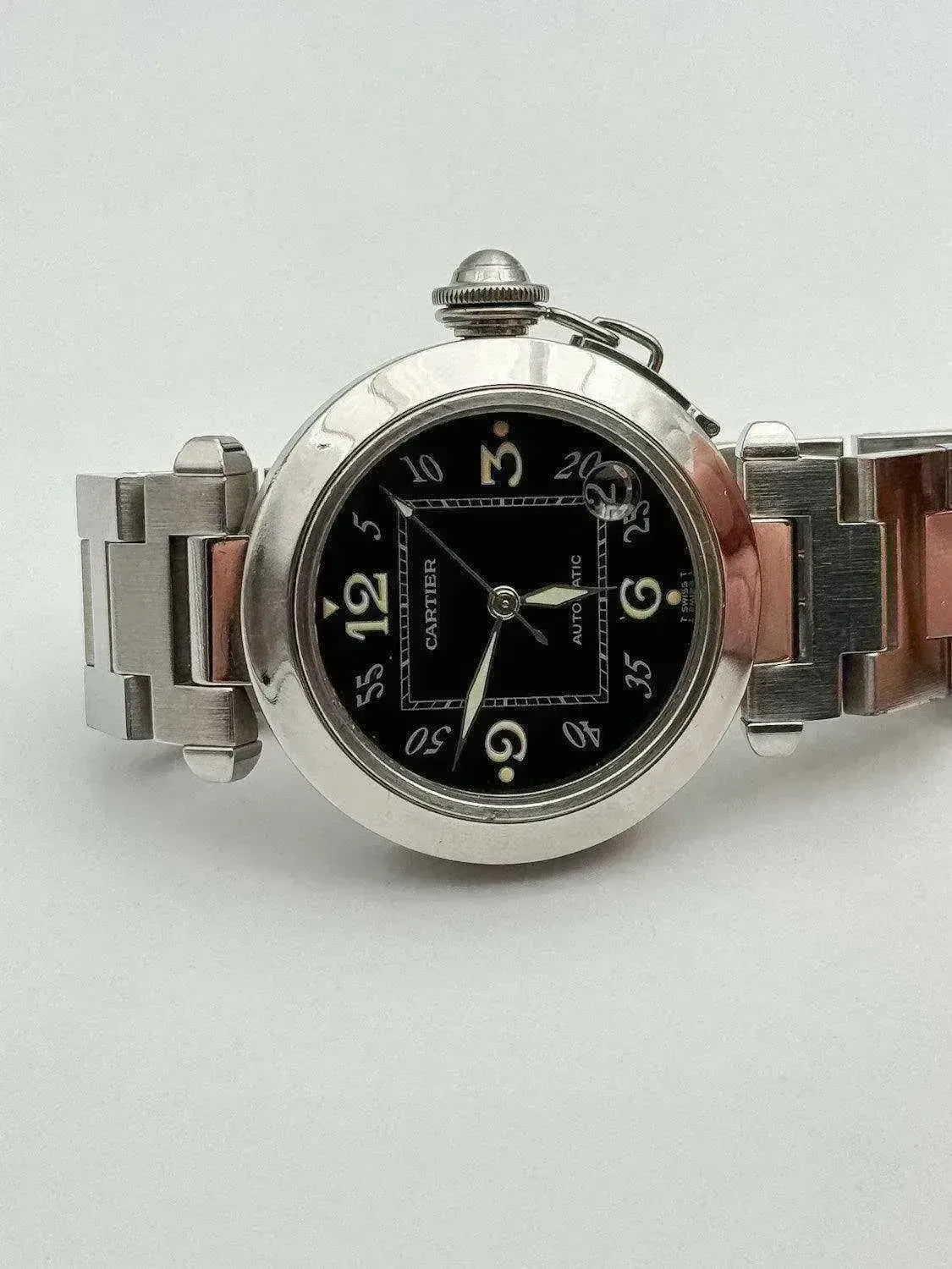 Cartier - Pasha Date cadran noir - 2000s - Atelier Victor