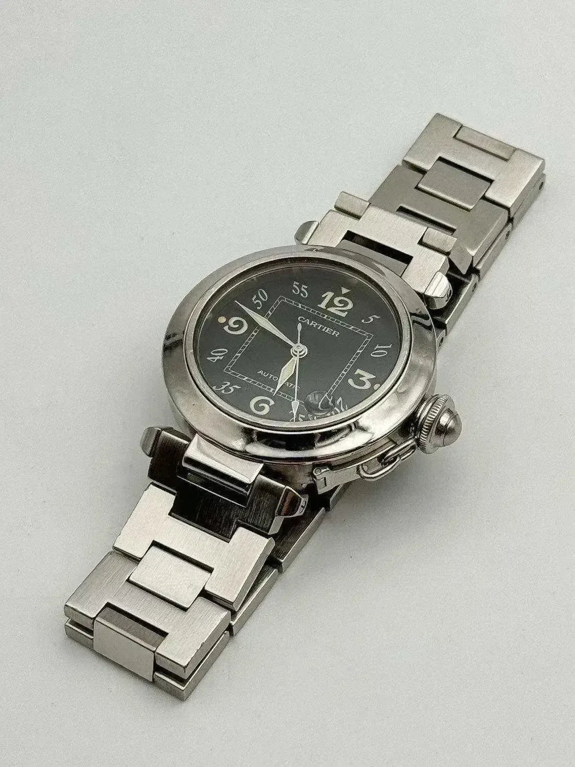 Cartier - Pasha Date cadran noir - 2000s - Atelier Victor