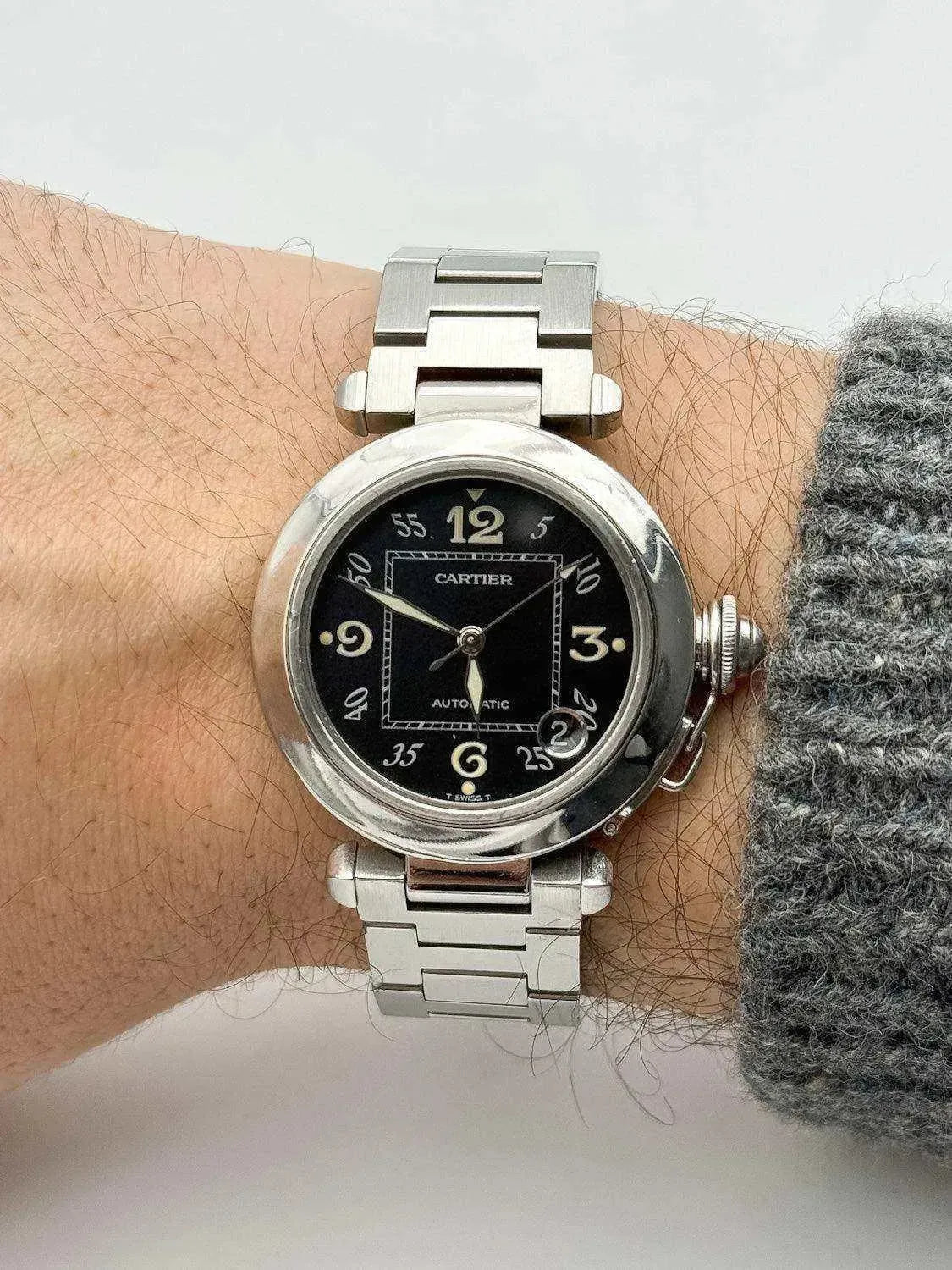 Cartier - Pasha Date cadran noir - 2000s - Atelier Victor