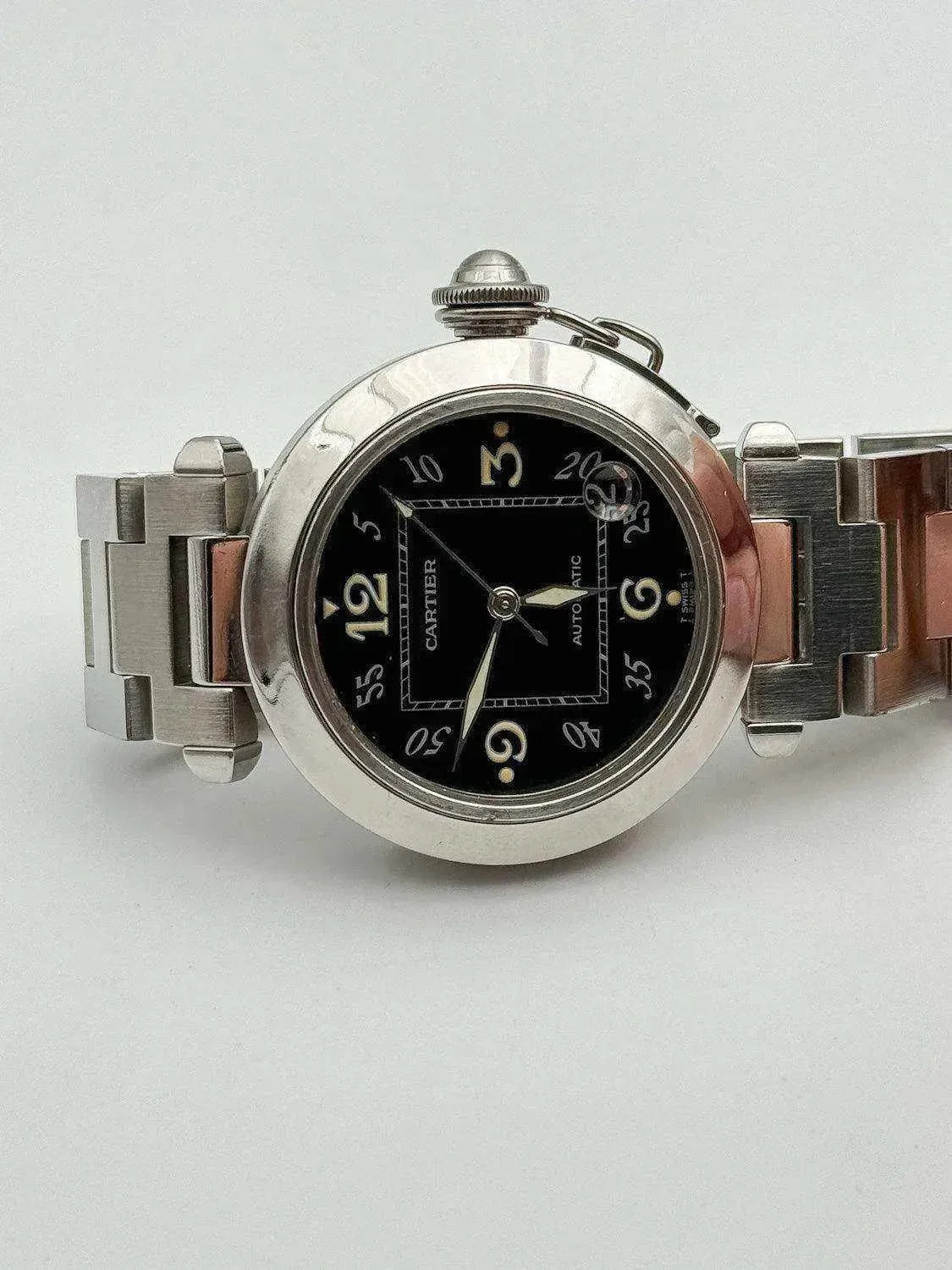 Cartier - Pasha Date cadran noir - 2000s - Atelier Victor