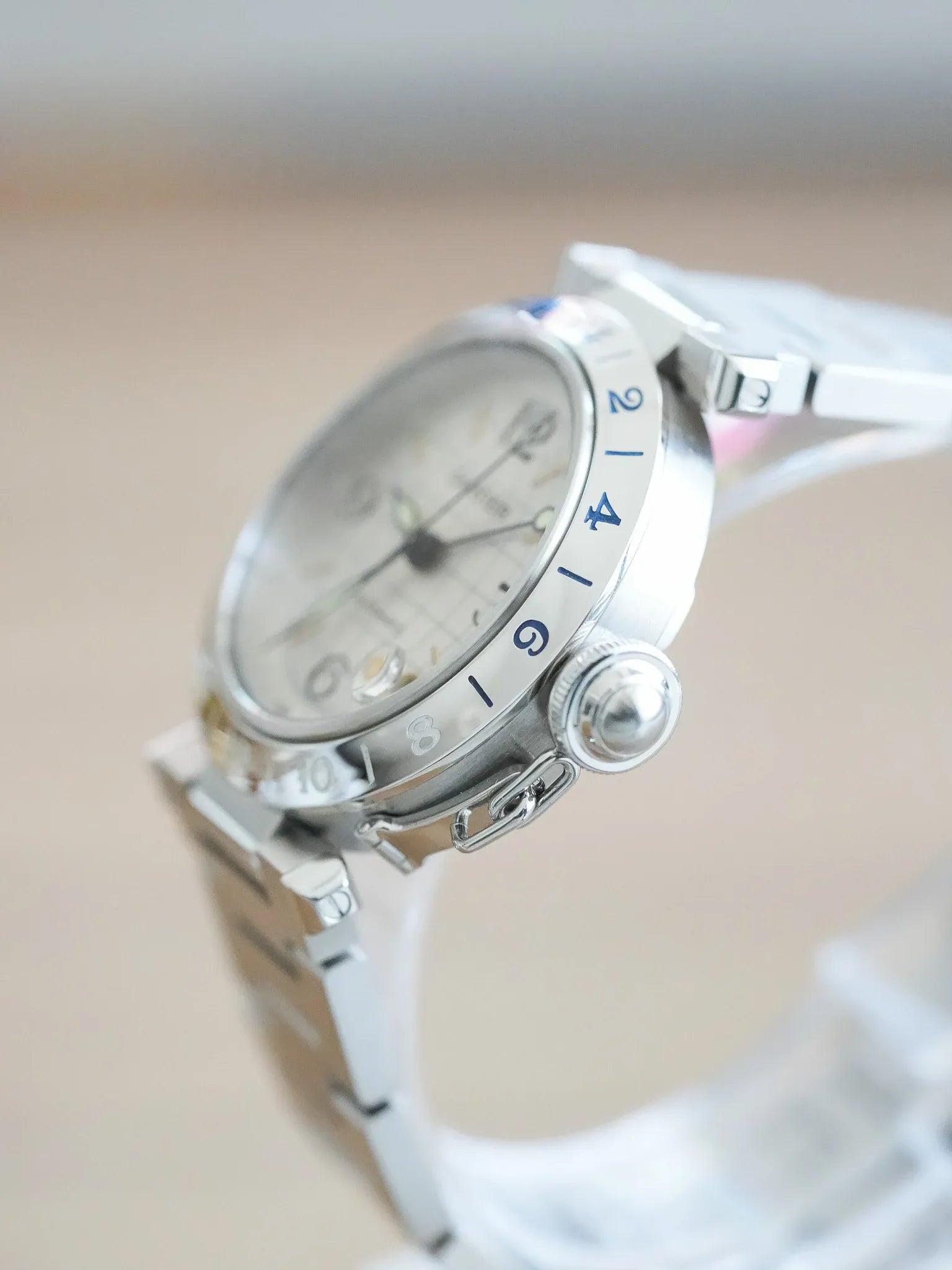 Cartier - Pasha GMT 35mm Cadran Argent - 2000s - Atelier Victor - Vintage Shop