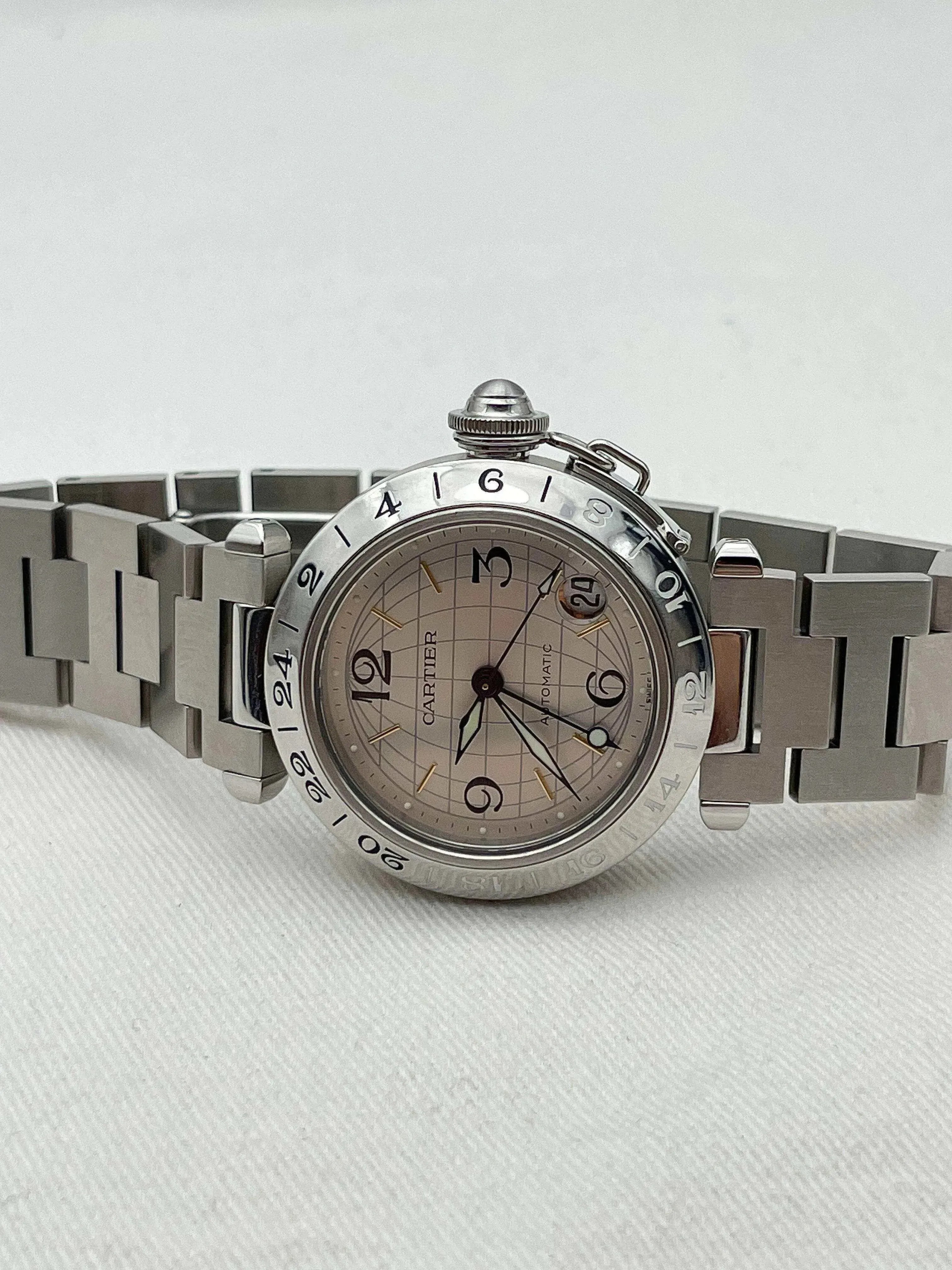 Cartier - Pasha GMT Cadran acier - boite - 2000S - Atelier Victor