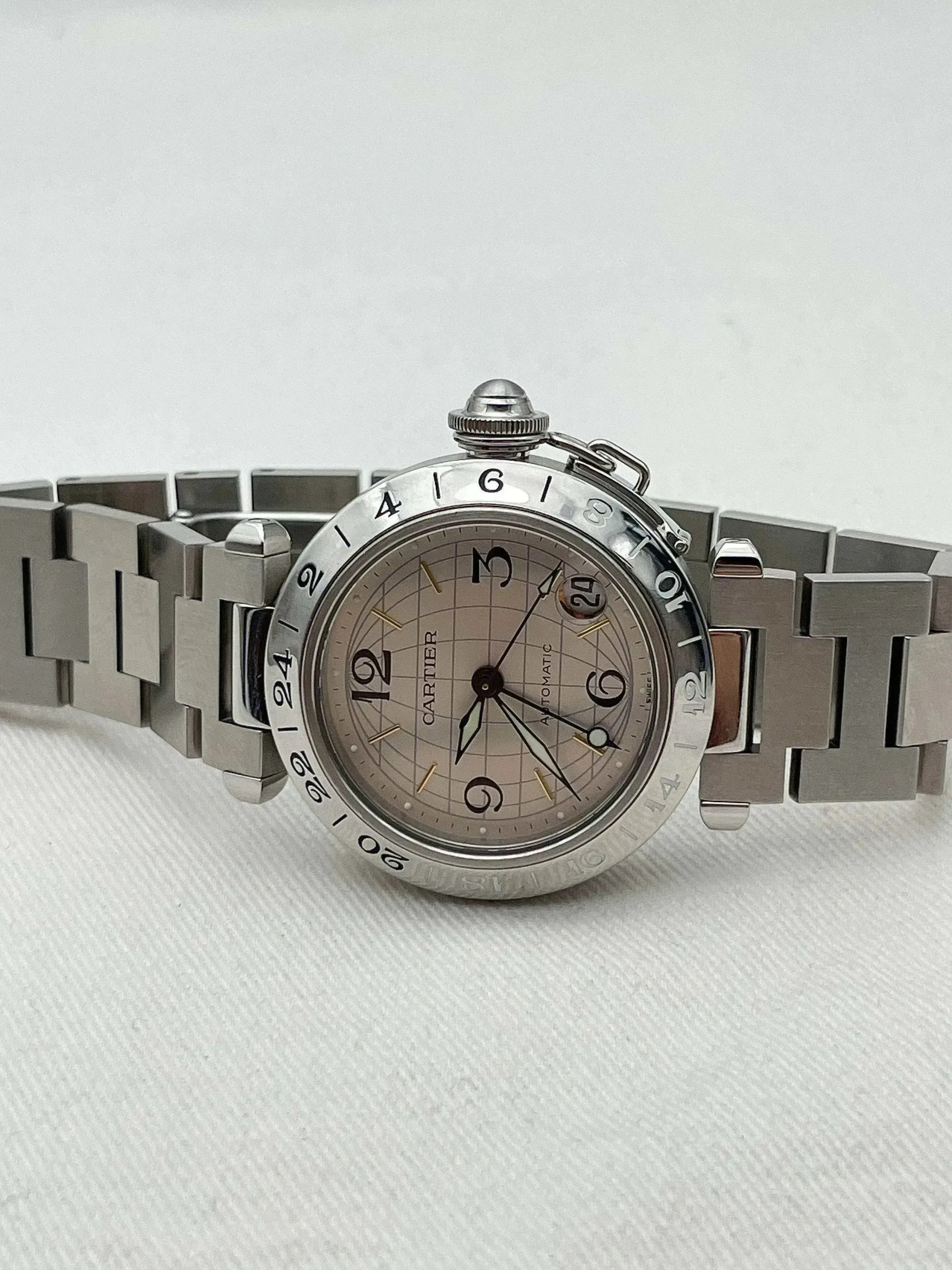 Cartier - Pasha GMT Cadran acier - boite - 2000S - Atelier Victor