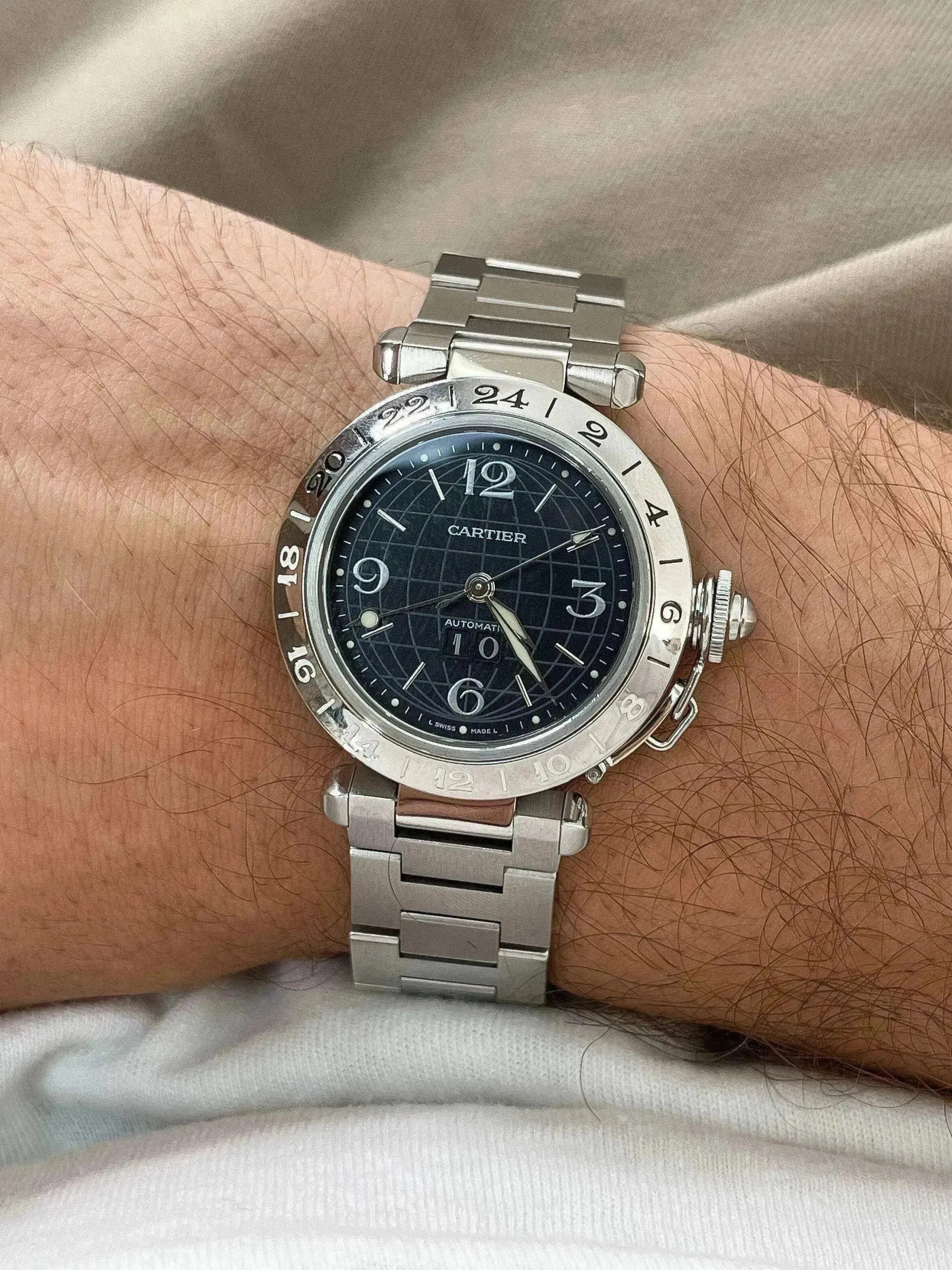 Cartier - Pasha GMT Noir 35mm - full set - 2004 - Atelier Victor