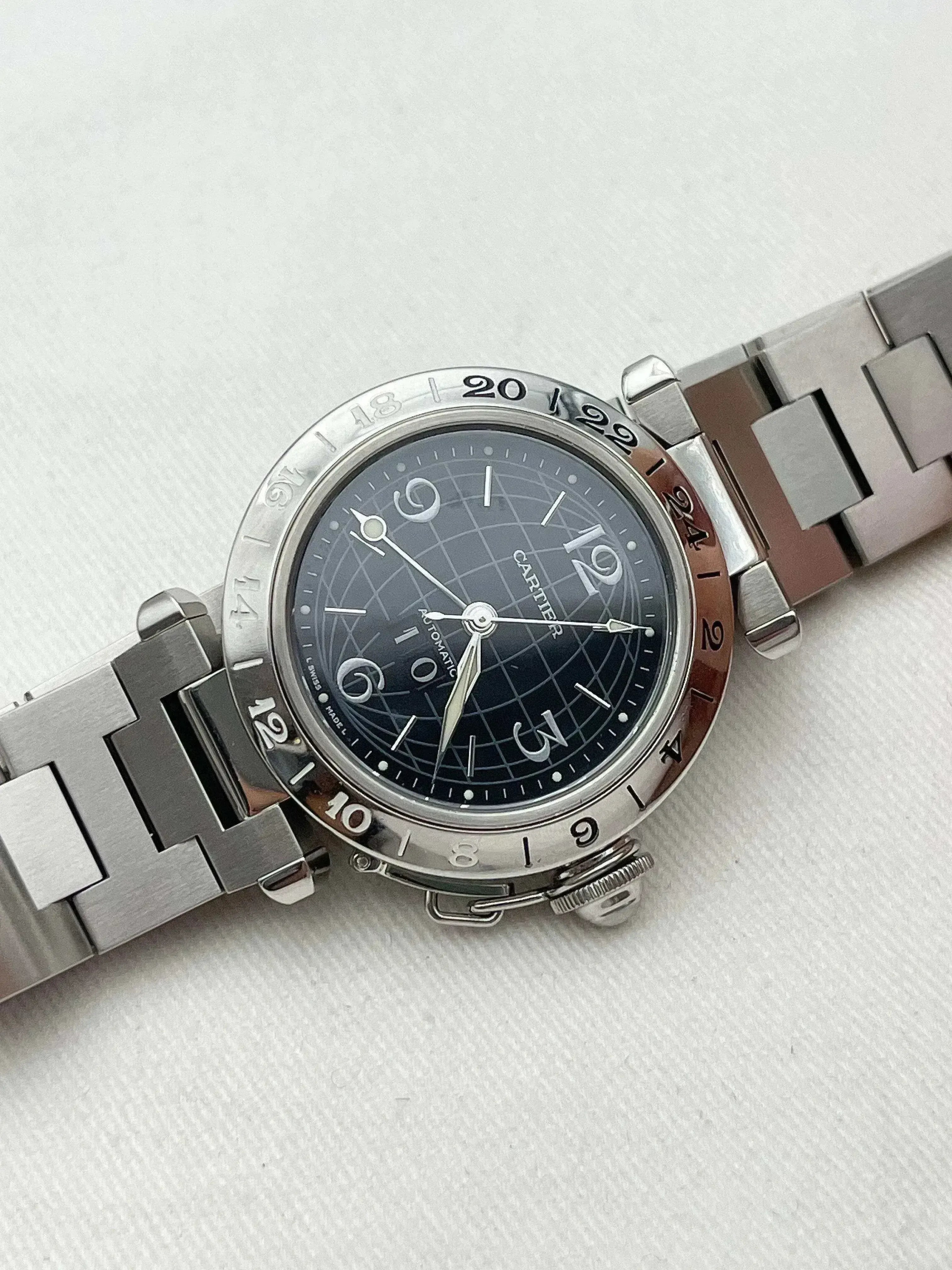 Cartier - Pasha GMT Noir 35mm - full set - 2004 - Atelier Victor