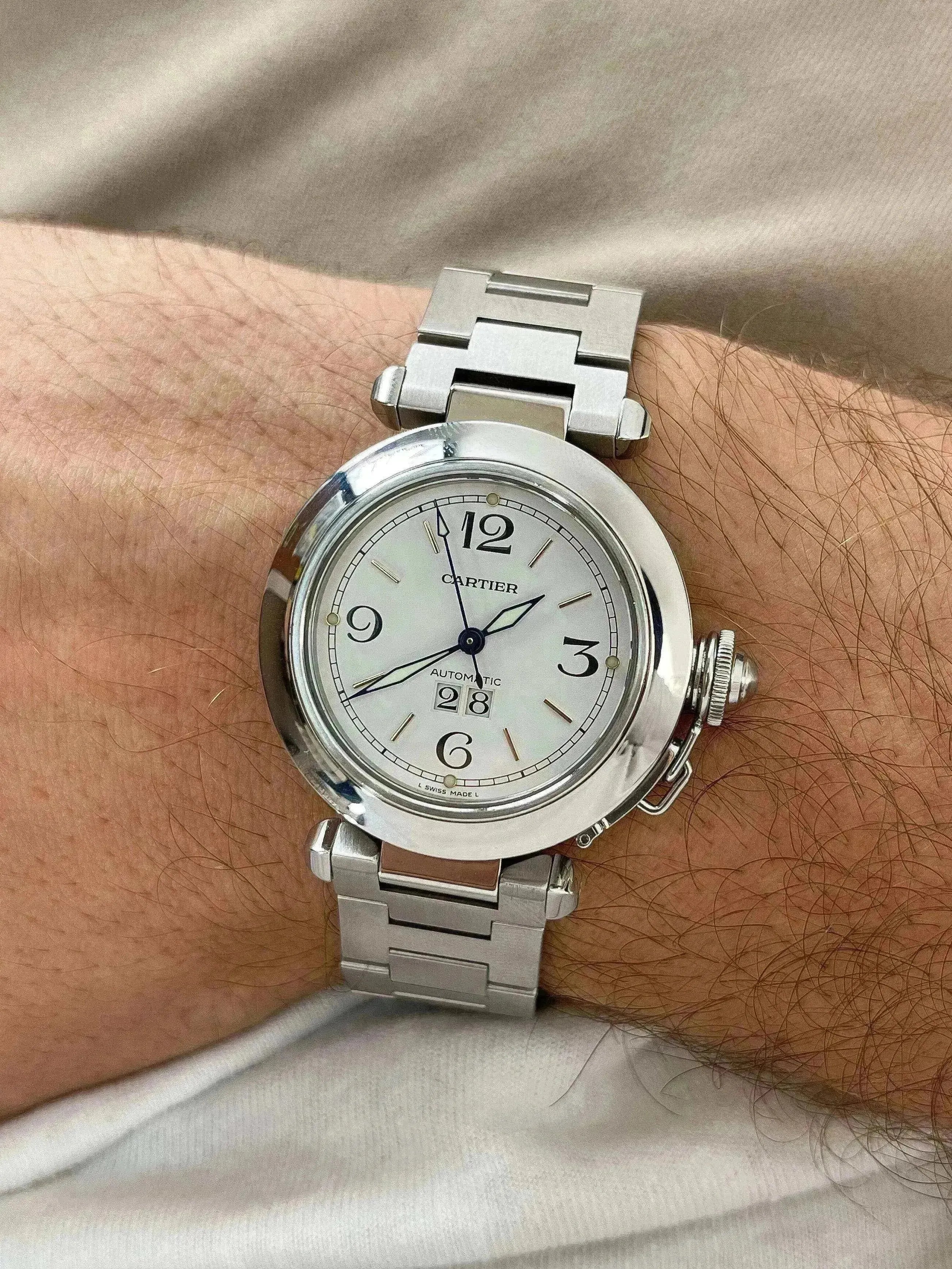 Cartier - Pasha Grande date blanc - full set - 2002 - Atelier Victor