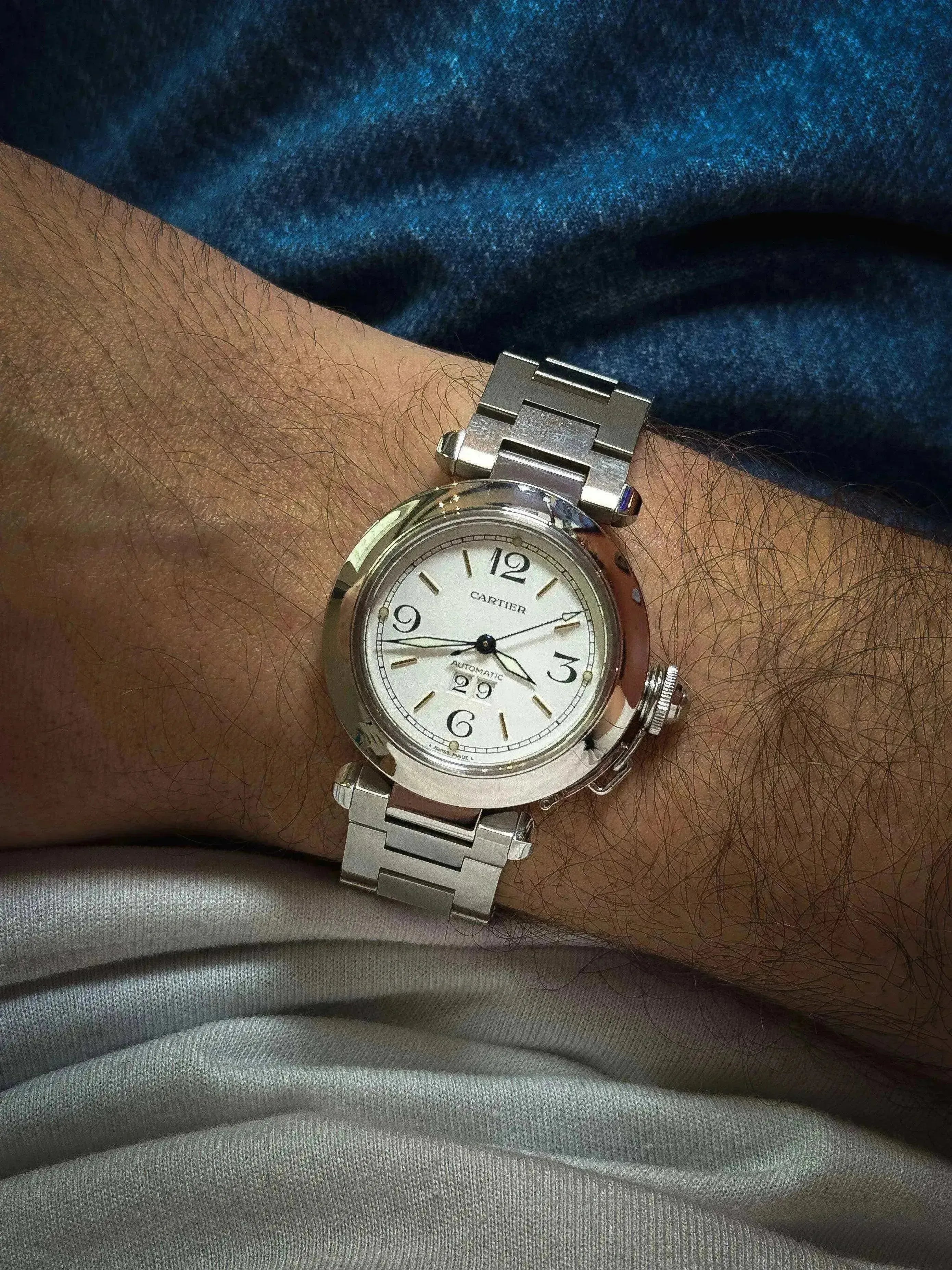 Cartier - Pasha Grande date blanc - full set - 2002 - Atelier Victor