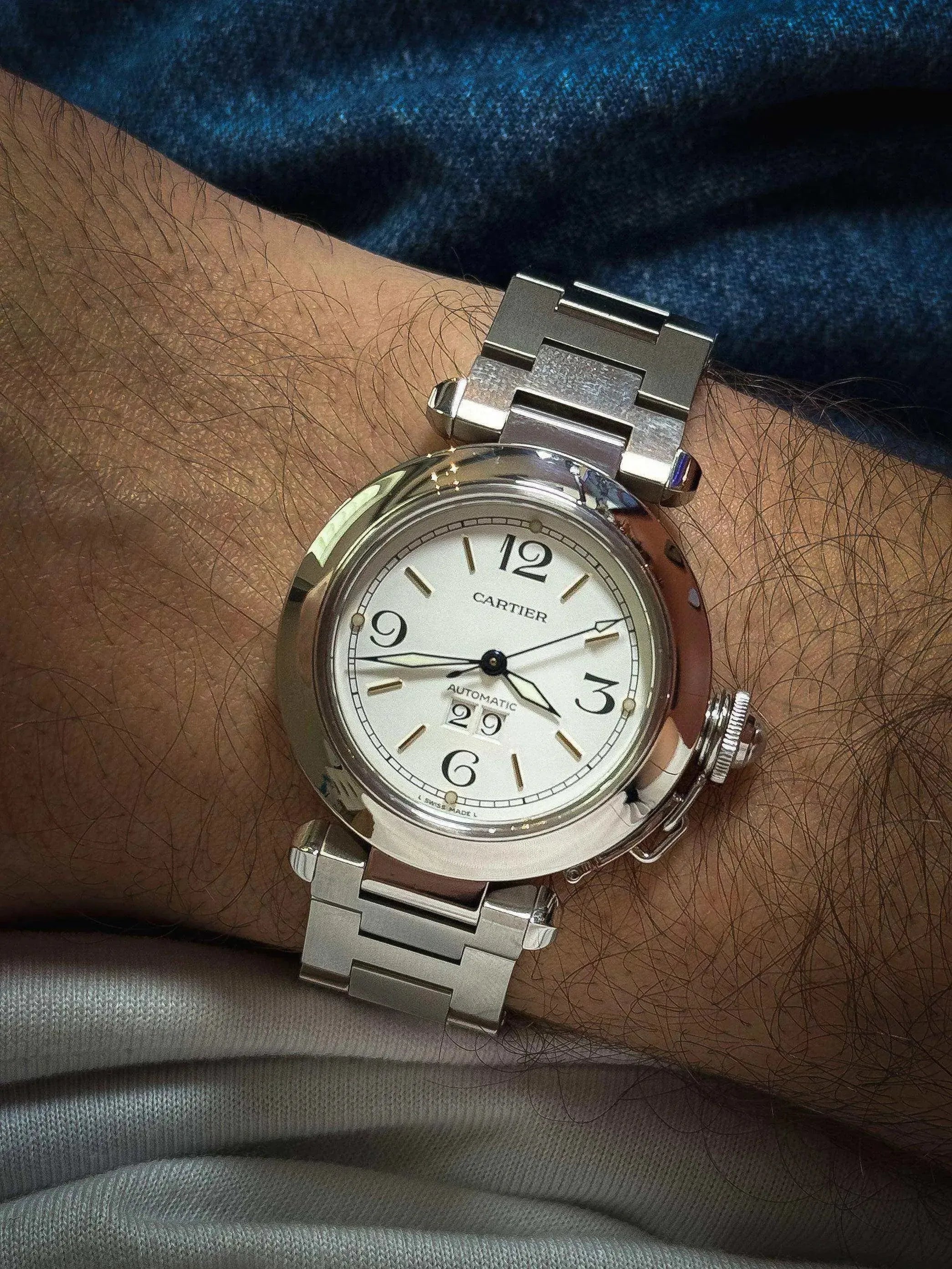 Cartier - Pasha Grande date blanc - full set - 2002 - Atelier Victor