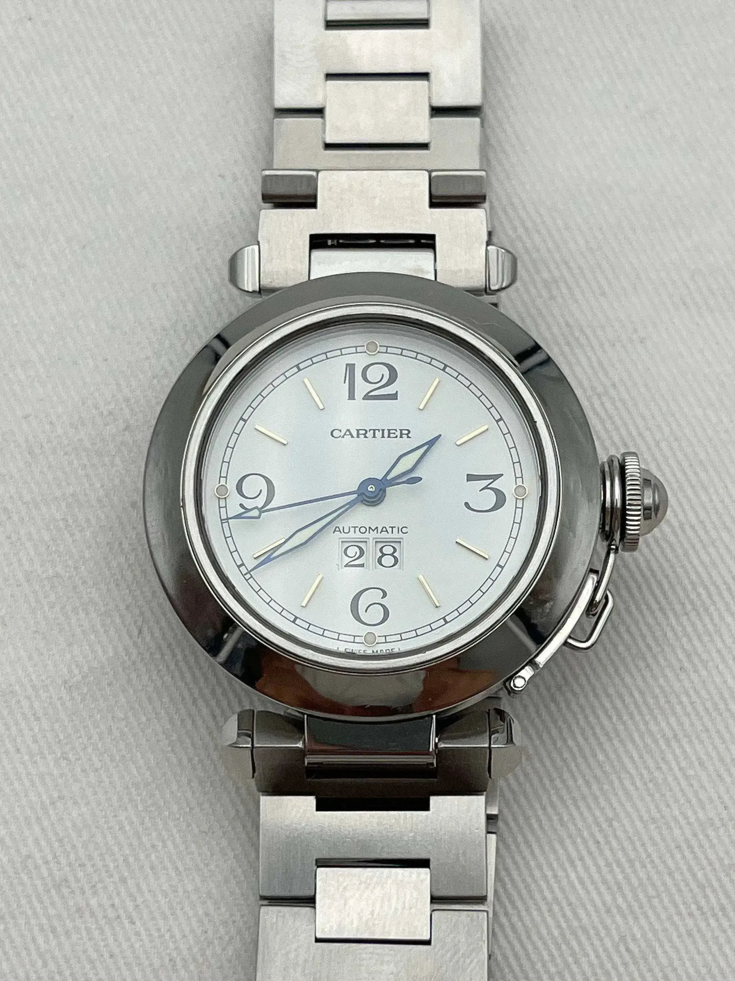 Cartier - Pasha Grande date blanc - full set - 2002 - Atelier Victor