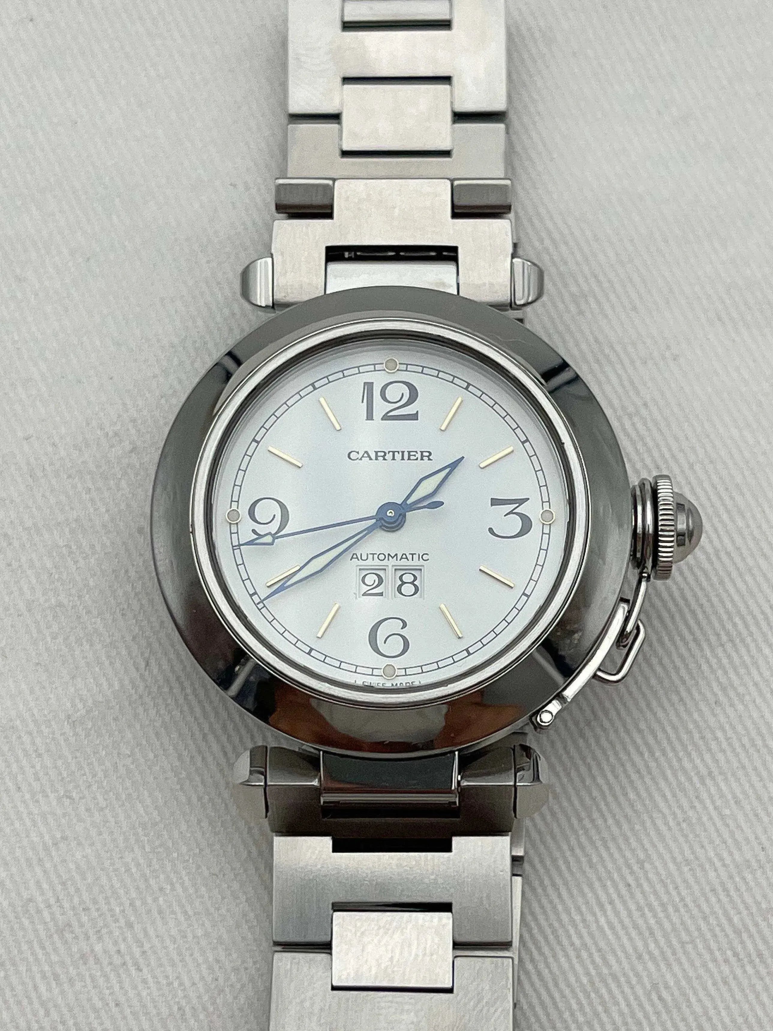 Cartier - Pasha Grande date blanc - full set - 2002 - Atelier Victor