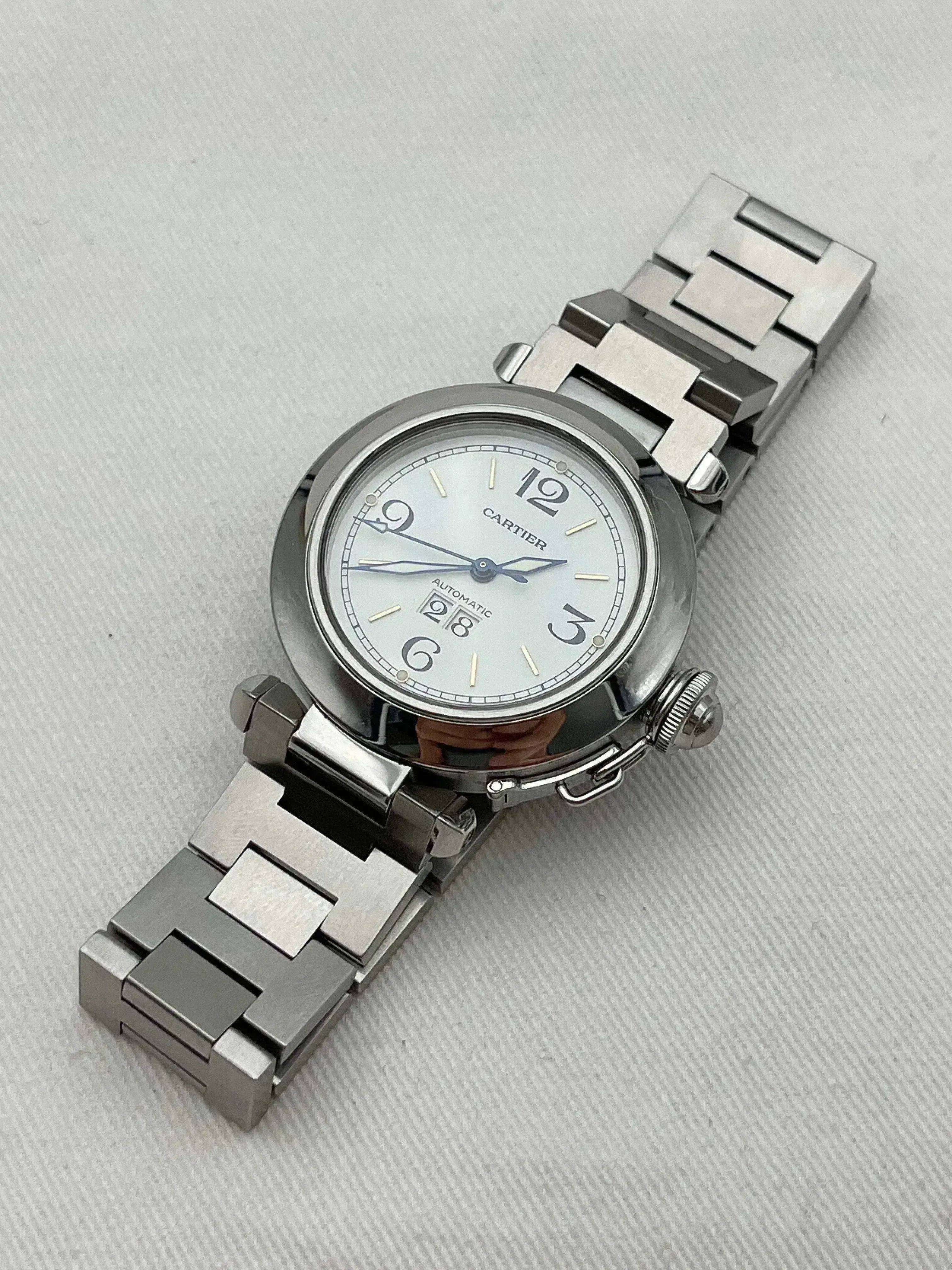Cartier - Pasha Grande date blanc - full set - 2002 - Atelier Victor