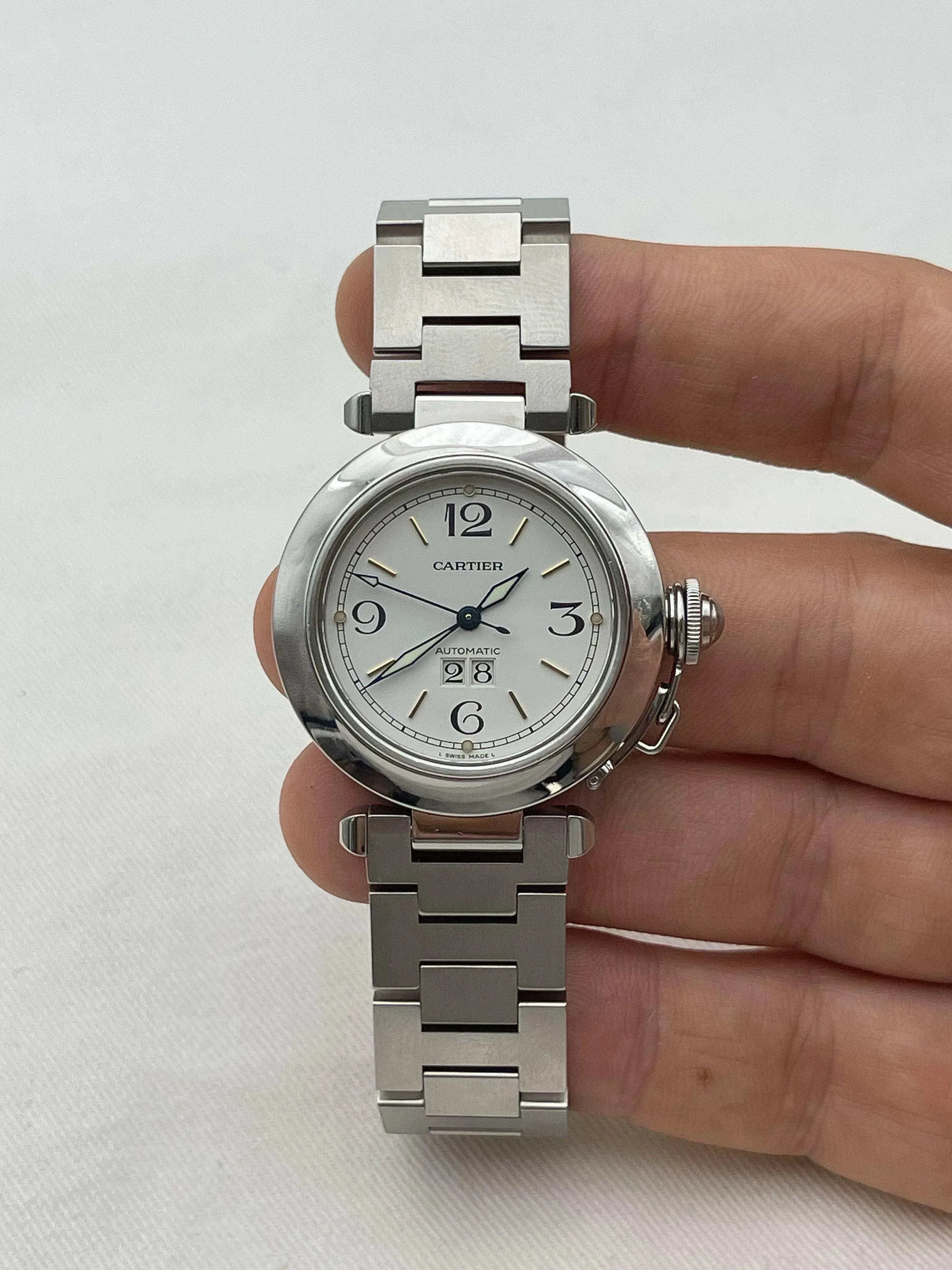 Cartier - Pasha Grande date blanc - full set - 2002 - Atelier Victor