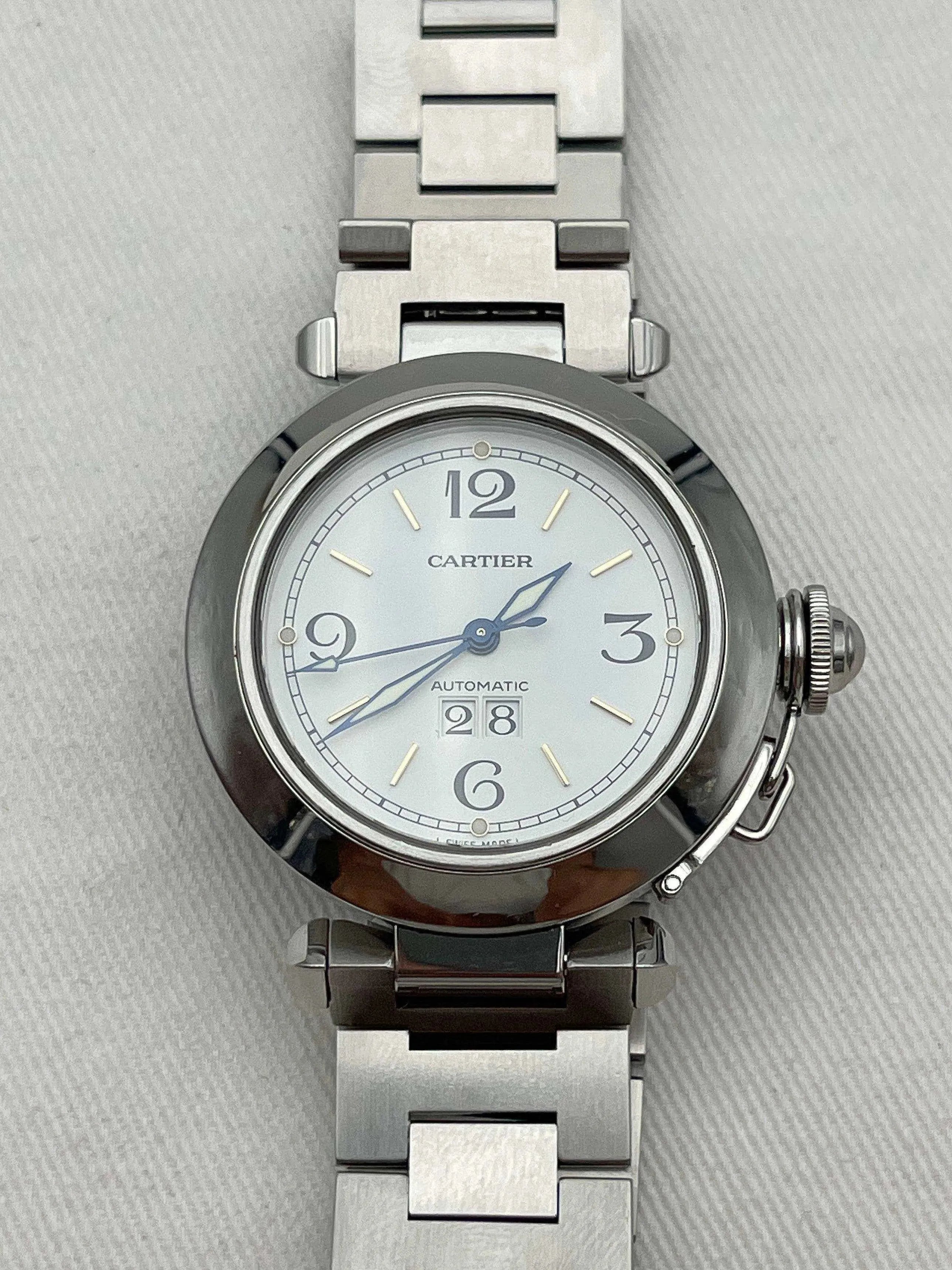 Cartier - Pasha Grande date blanc - full set - 2002 - Atelier Victor - Vintage Shop