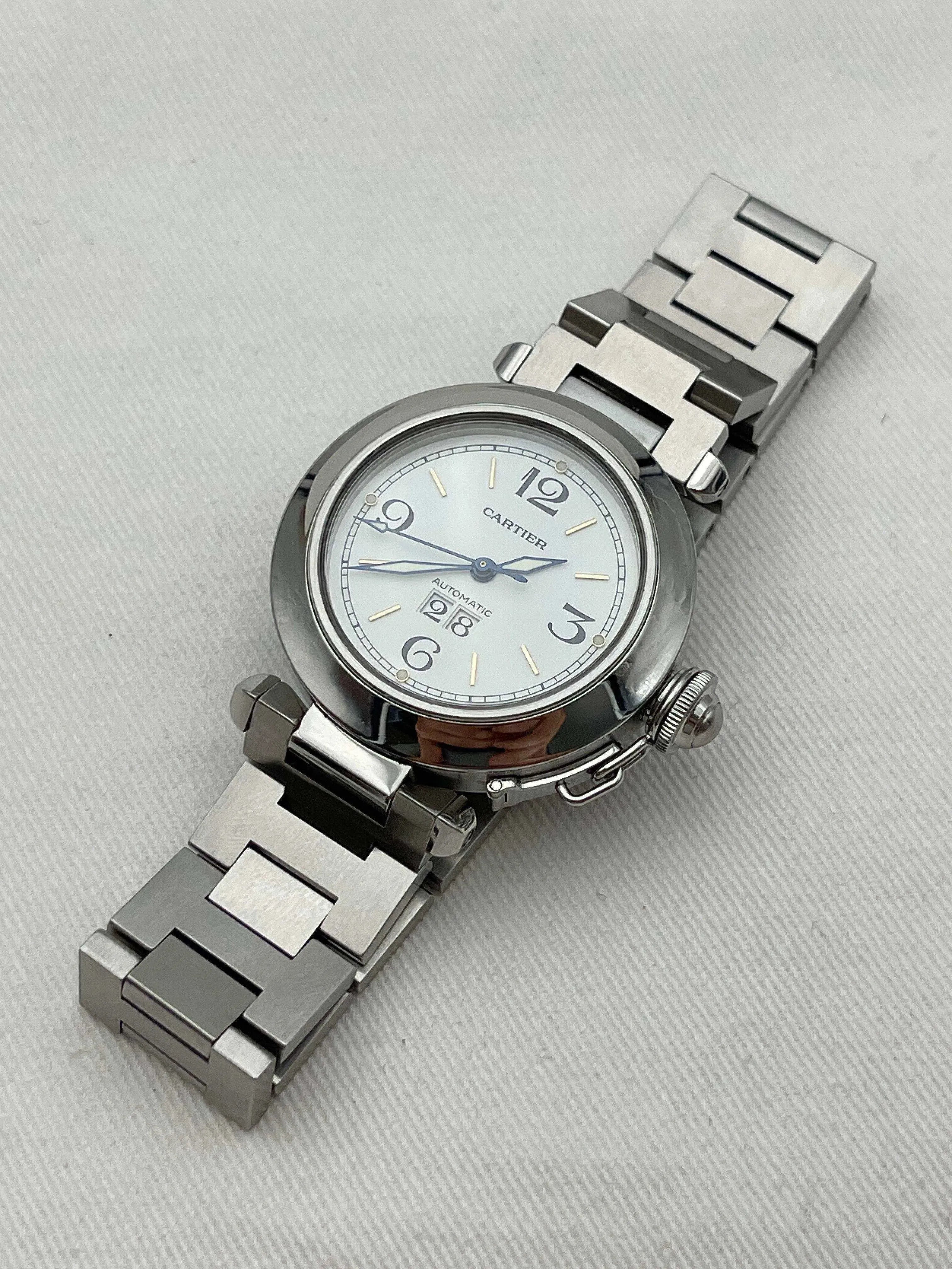 Cartier - Pasha Grande date blanc - full set - 2002 - Atelier Victor - Vintage Shop