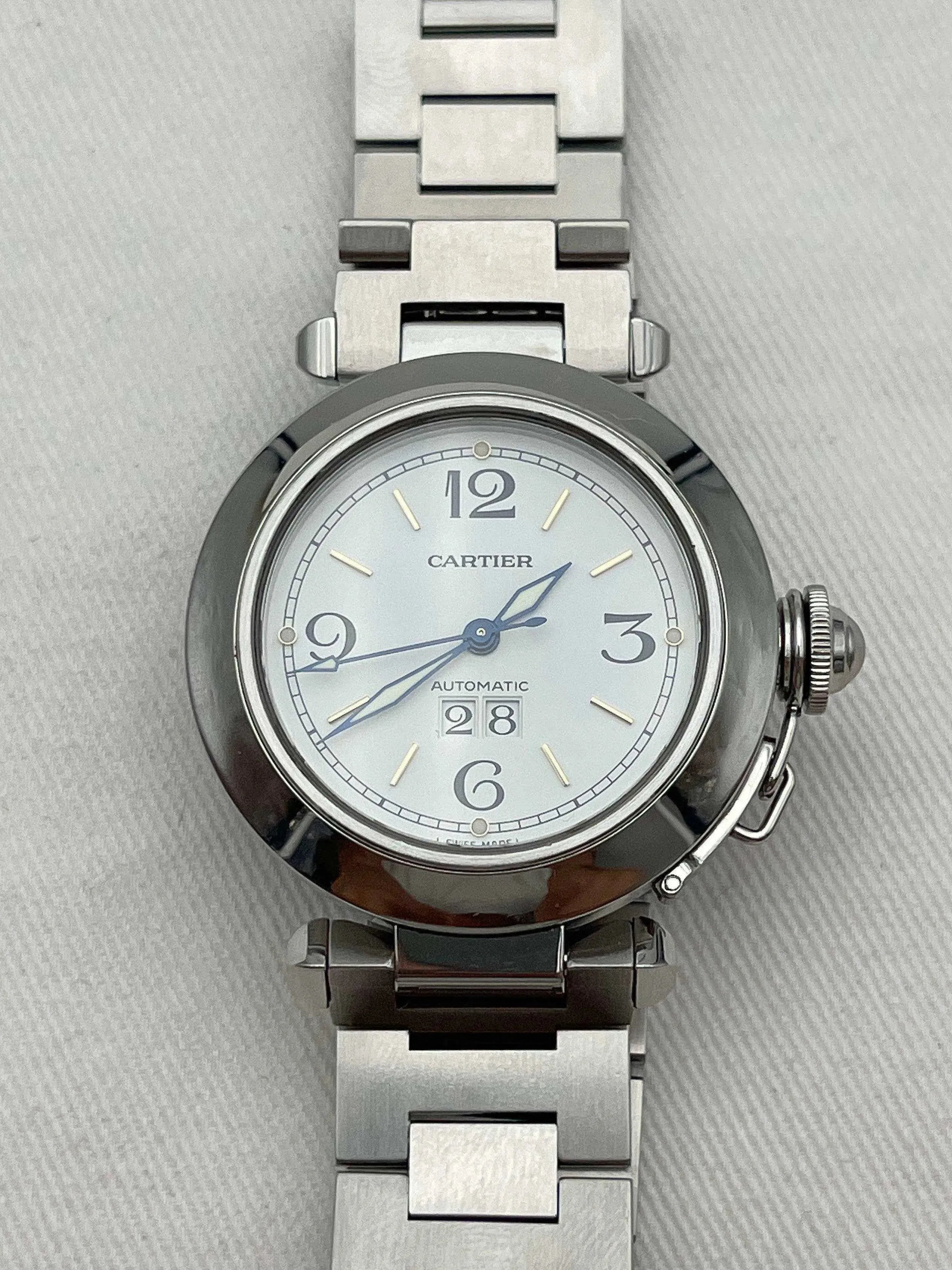 Cartier - Pasha Grande date blanc - full set - 2002 - Atelier Victor - Vintage Shop