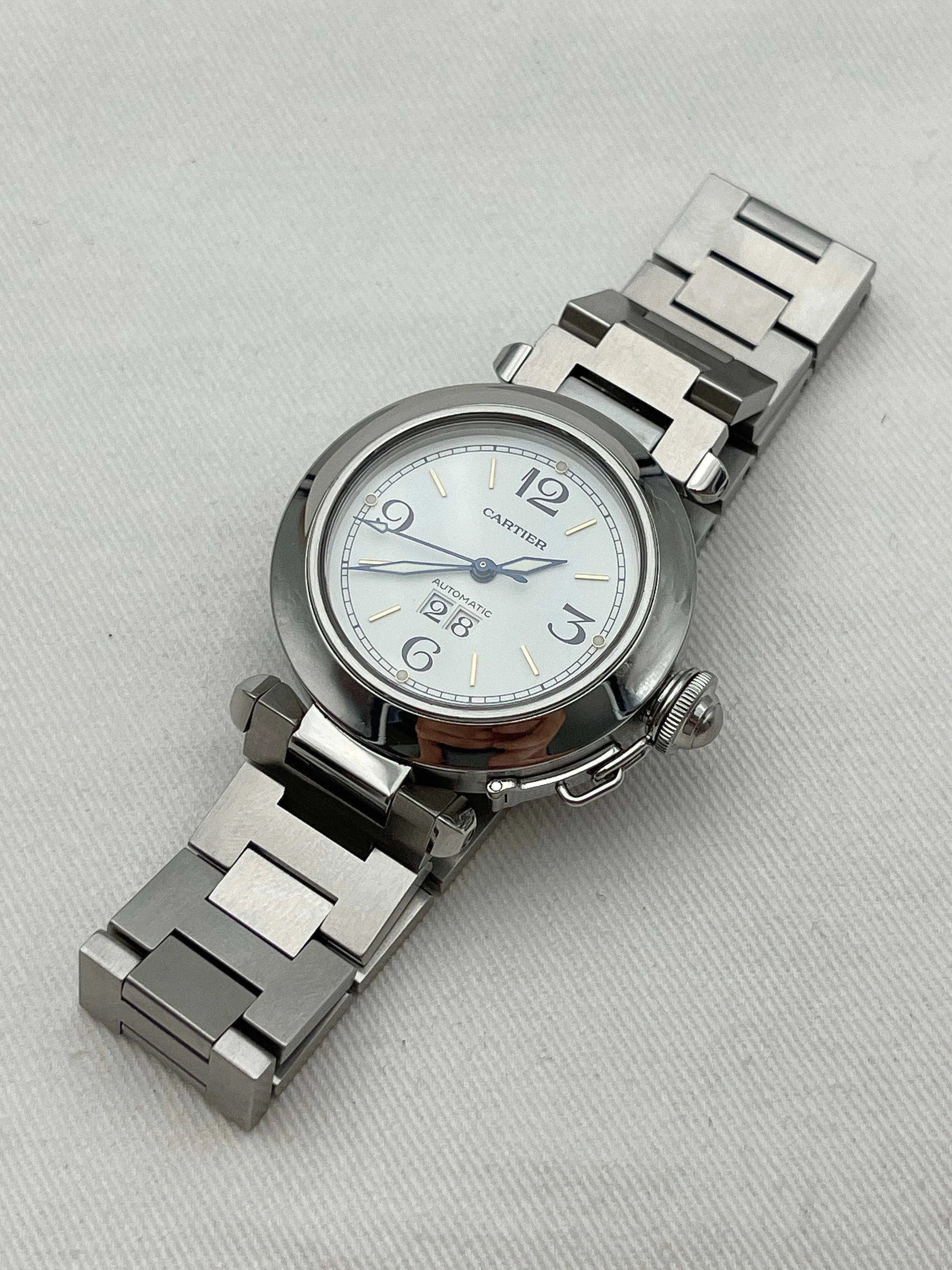 Cartier - Pasha Grande date blanc - full set - 2002 - Atelier Victor - Vintage Shop